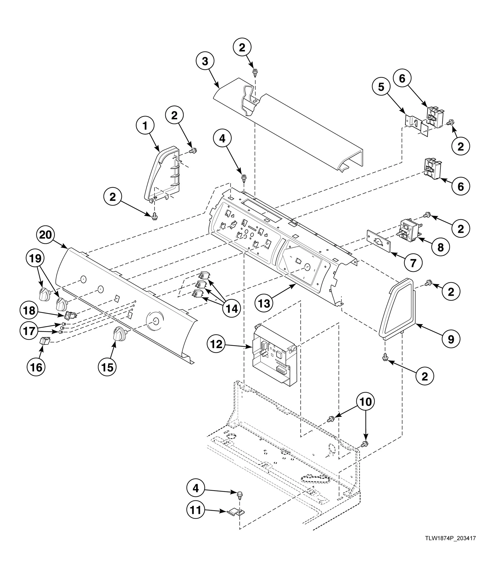 Graphic Panel, Control Support Panel and Controls (Drawing 3 of 3)