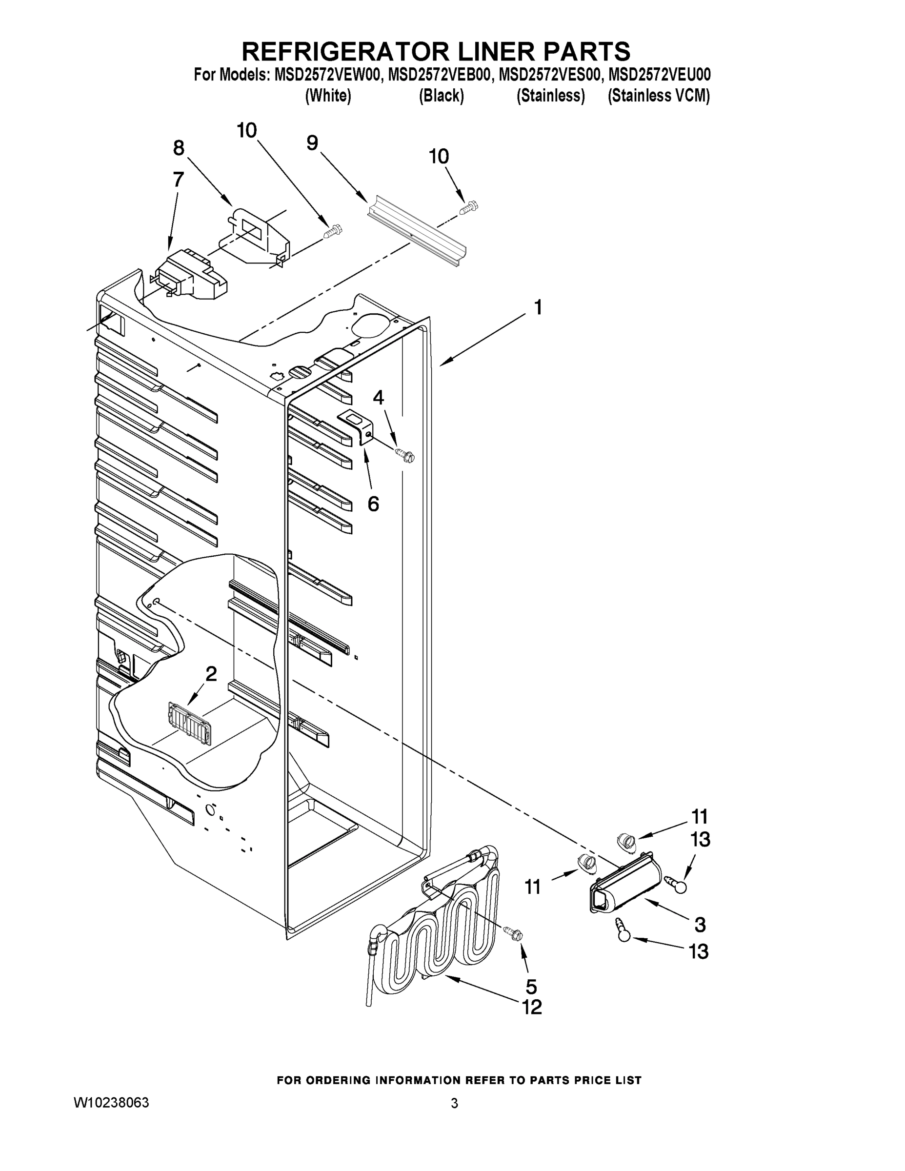 02 - REFRIGERATOR LINER PARTS