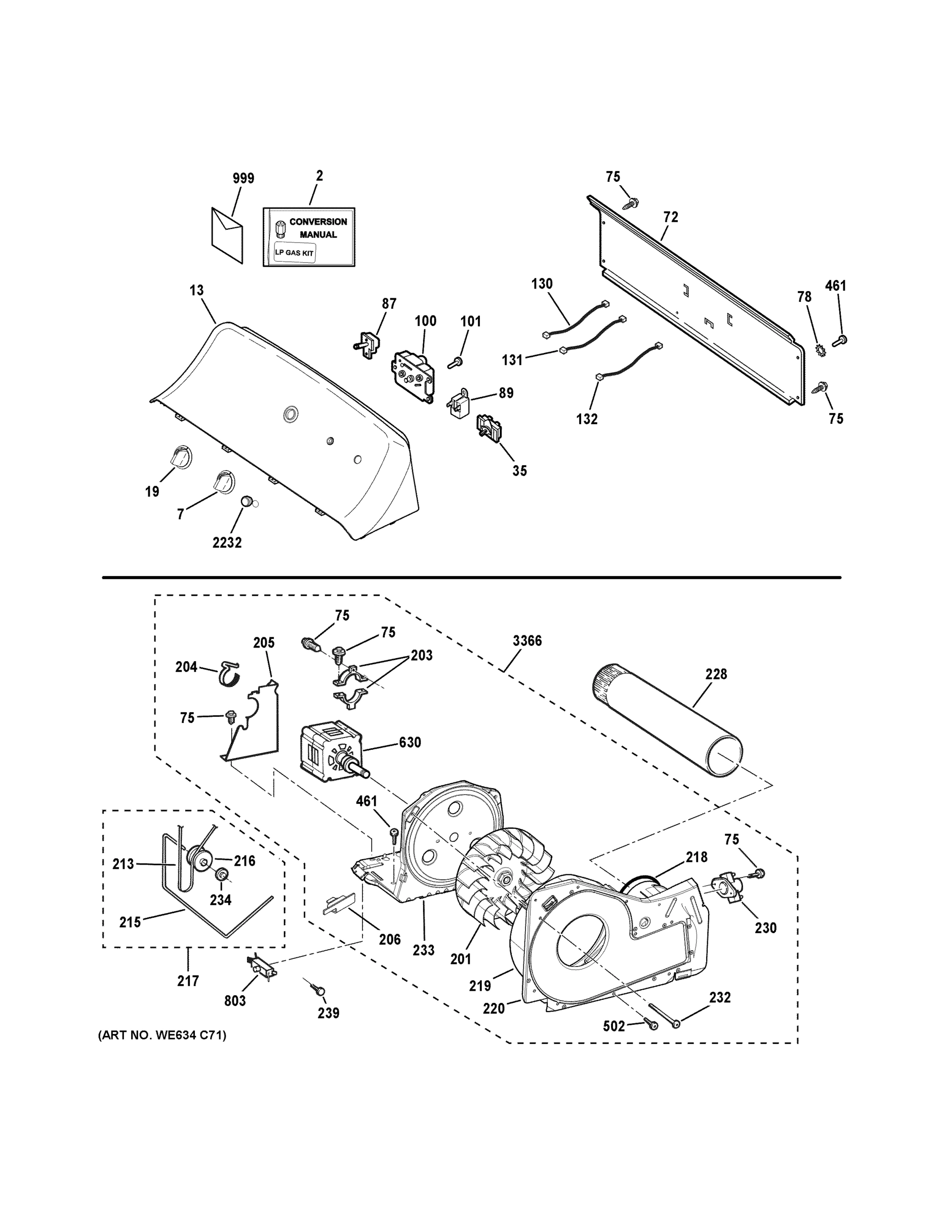BACKSPLASH, BLOWER & MOTOR ASSEMBLY