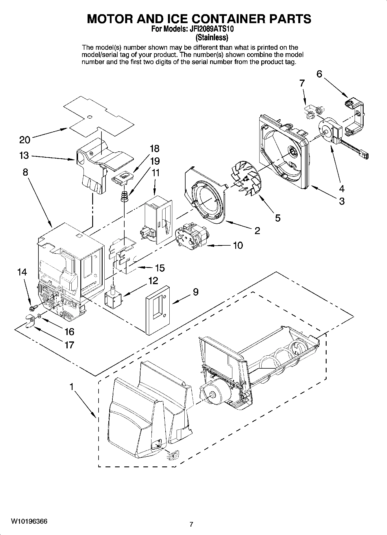 04 - MOTOR AND ICE CONTAINER PARTS