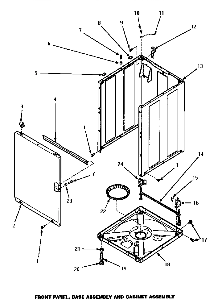 07 - FRONT PANEL, BASE ASSY & CABINET ASSY