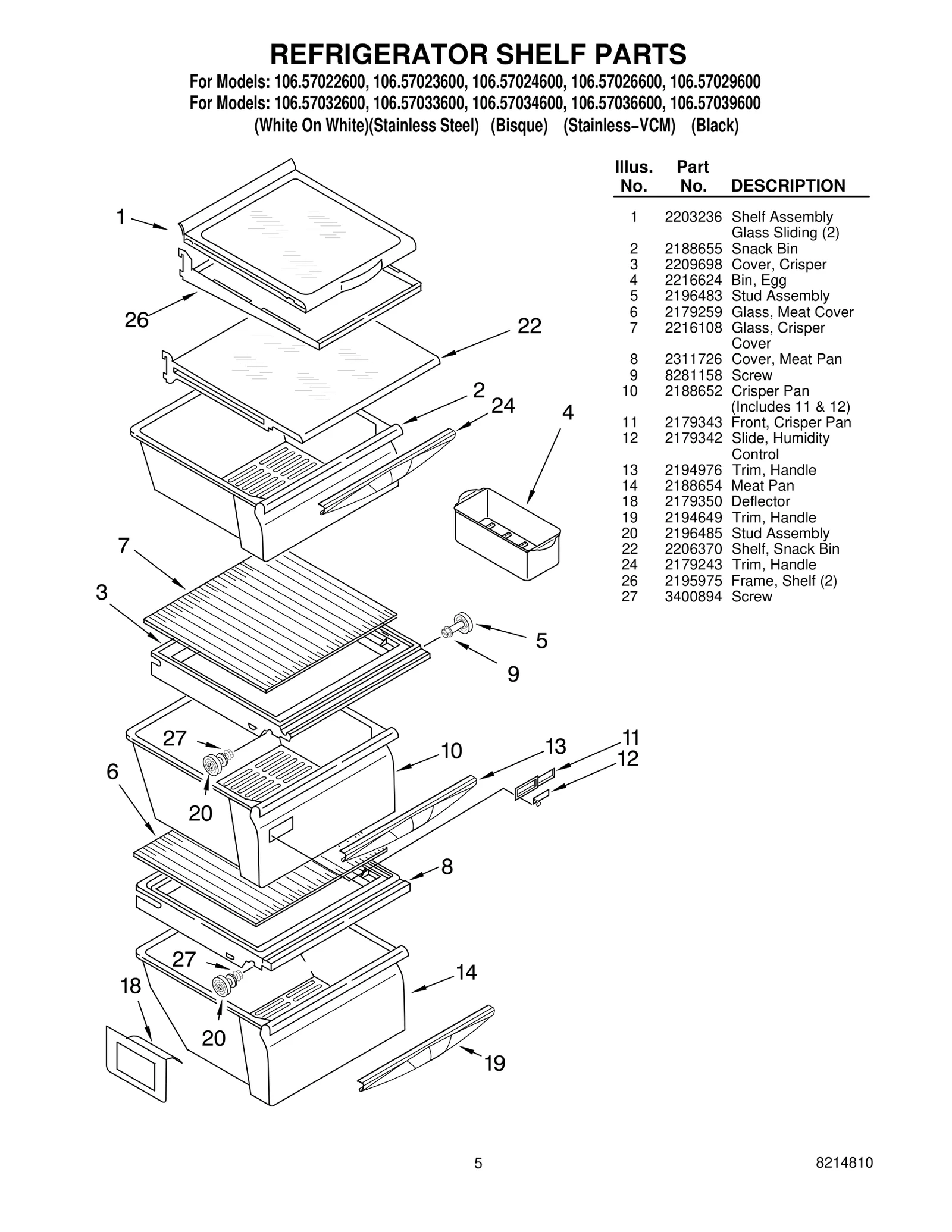 REFRIGERATOR SHELF PARTS