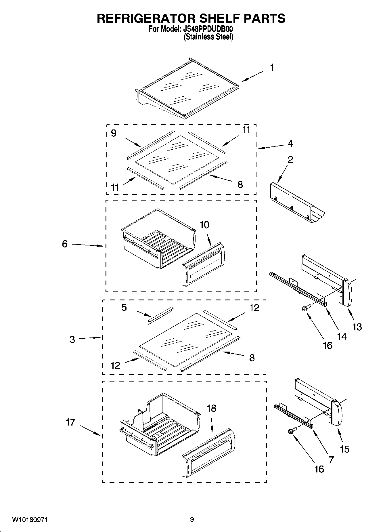 07 - REFRIGERATOR SHELF PARTS