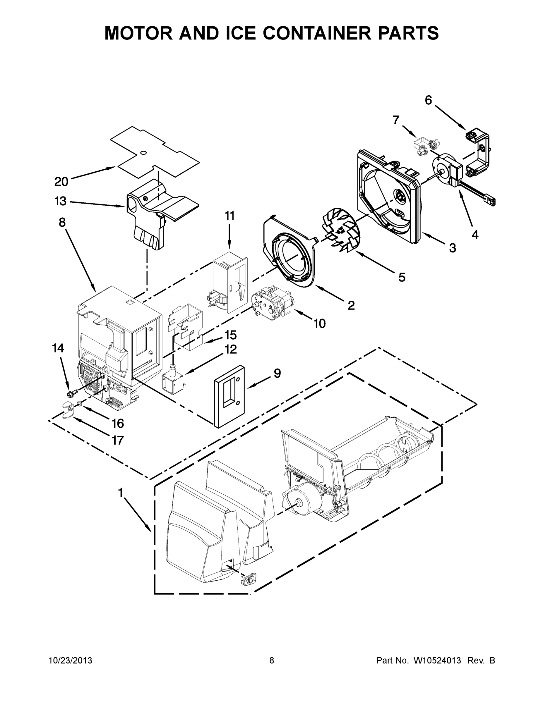 05 - MOTOR AND ICE CONTAINER PARTS
