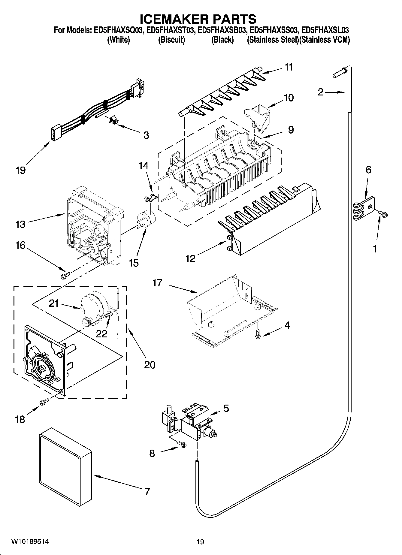 12 - ICEMAKER PARTS, OPTIONAL PARTS (NOT INCLUDED)