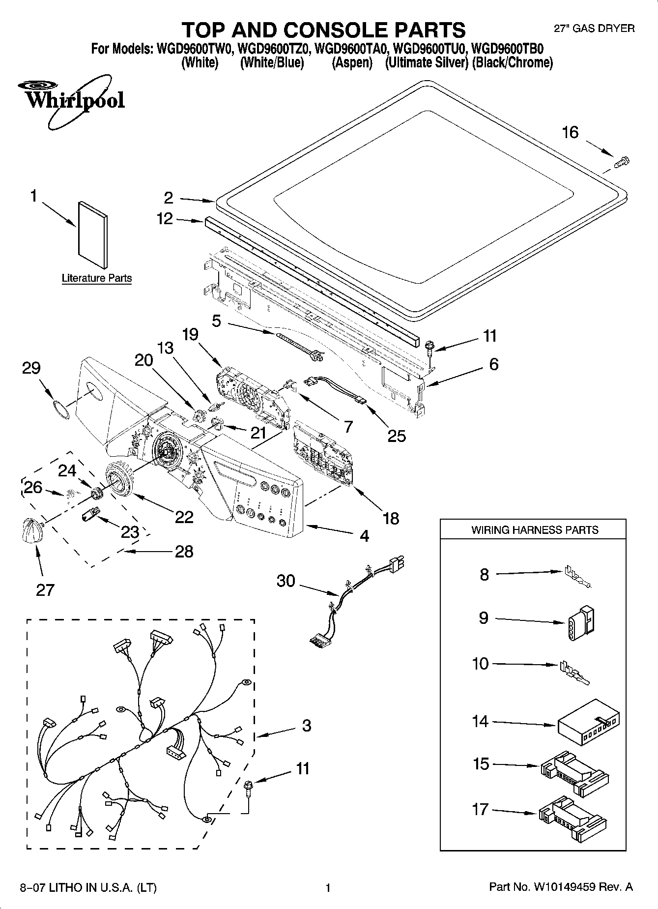 01 - TOP AND CONSOLE PARTS