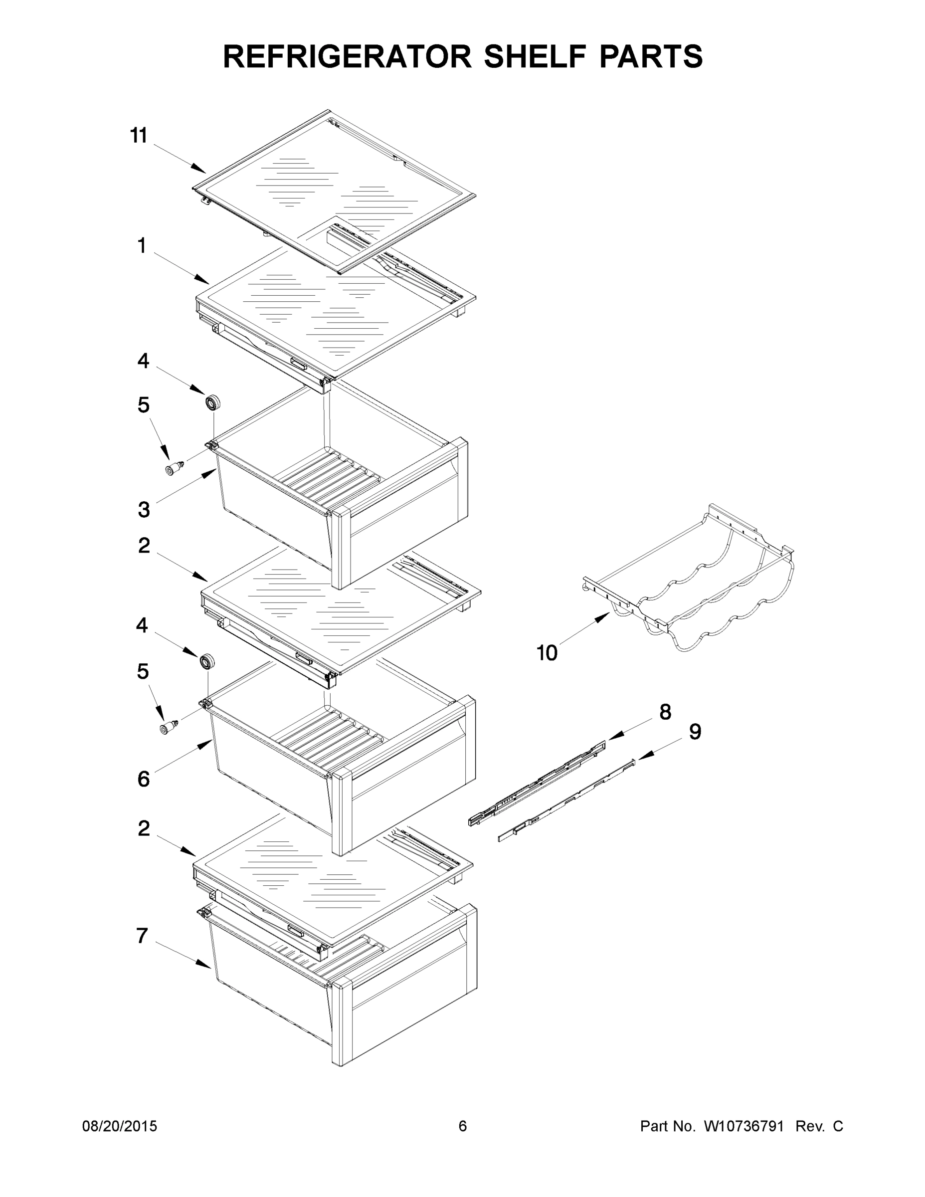 04 - REFRIGERATOR SHELF PARTS