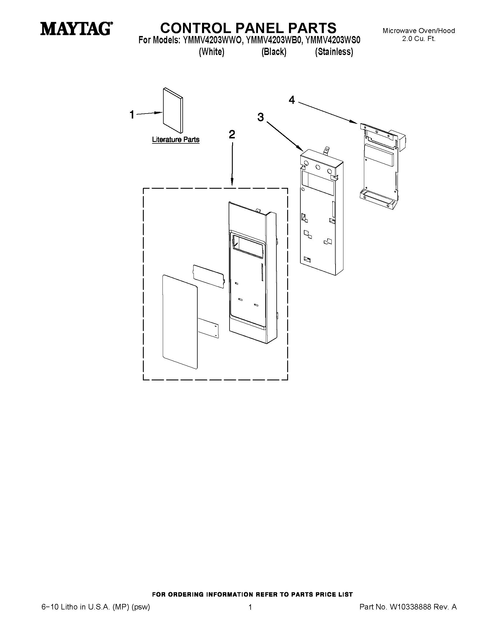 01 - CONTROL PANEL PARTS