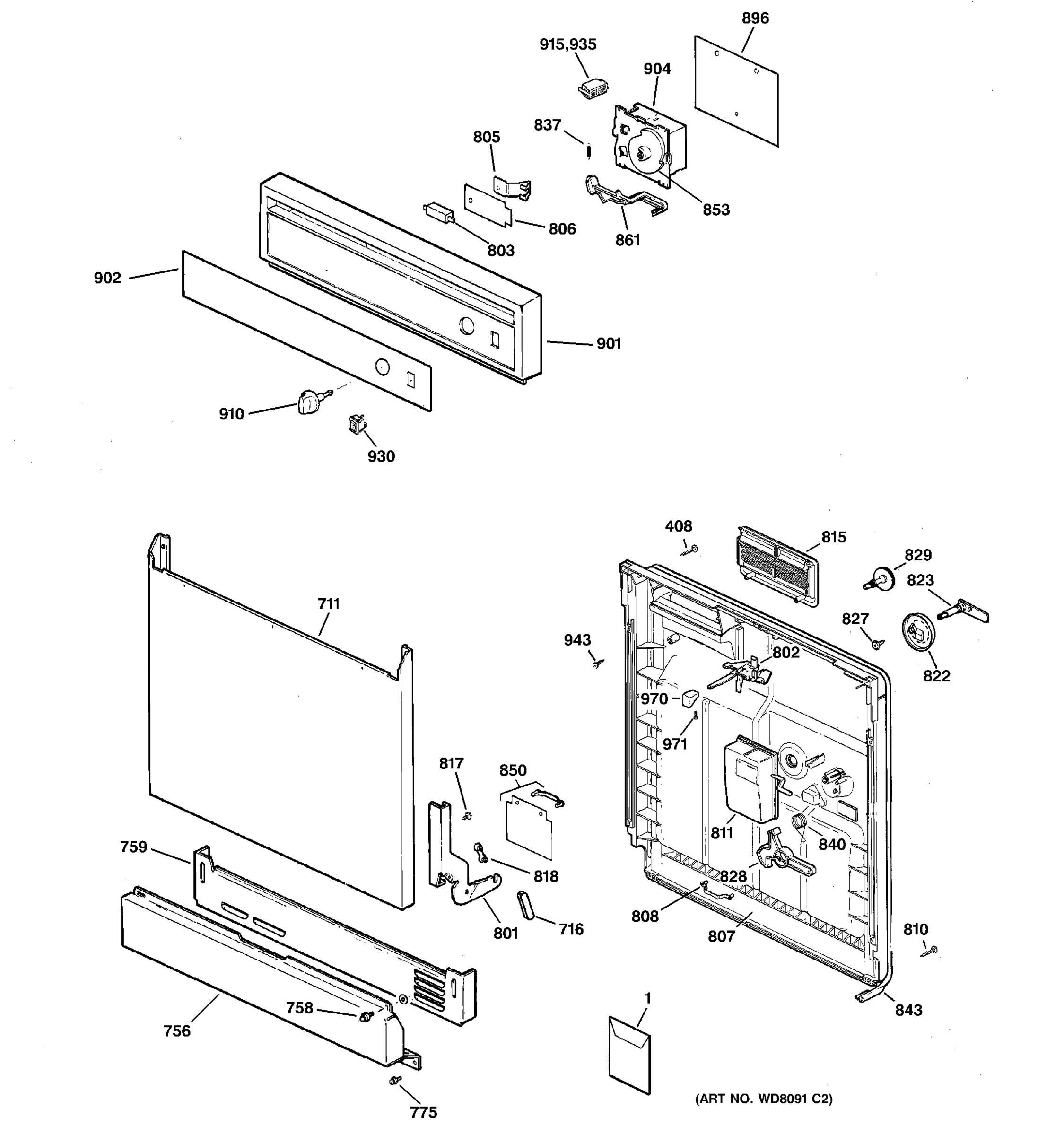 ESCUTCHEON & DOOR ASSEMBLY