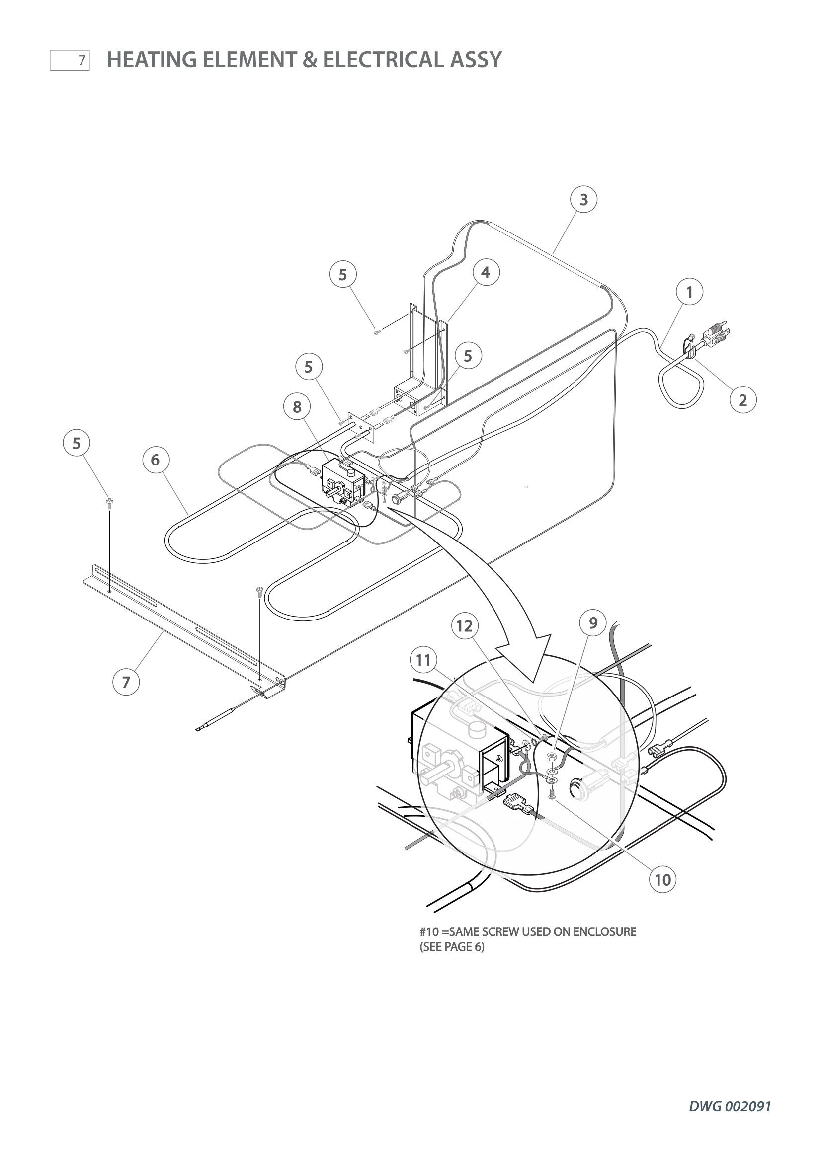HEATING ELEMENT & ELECTRICAL ASSY