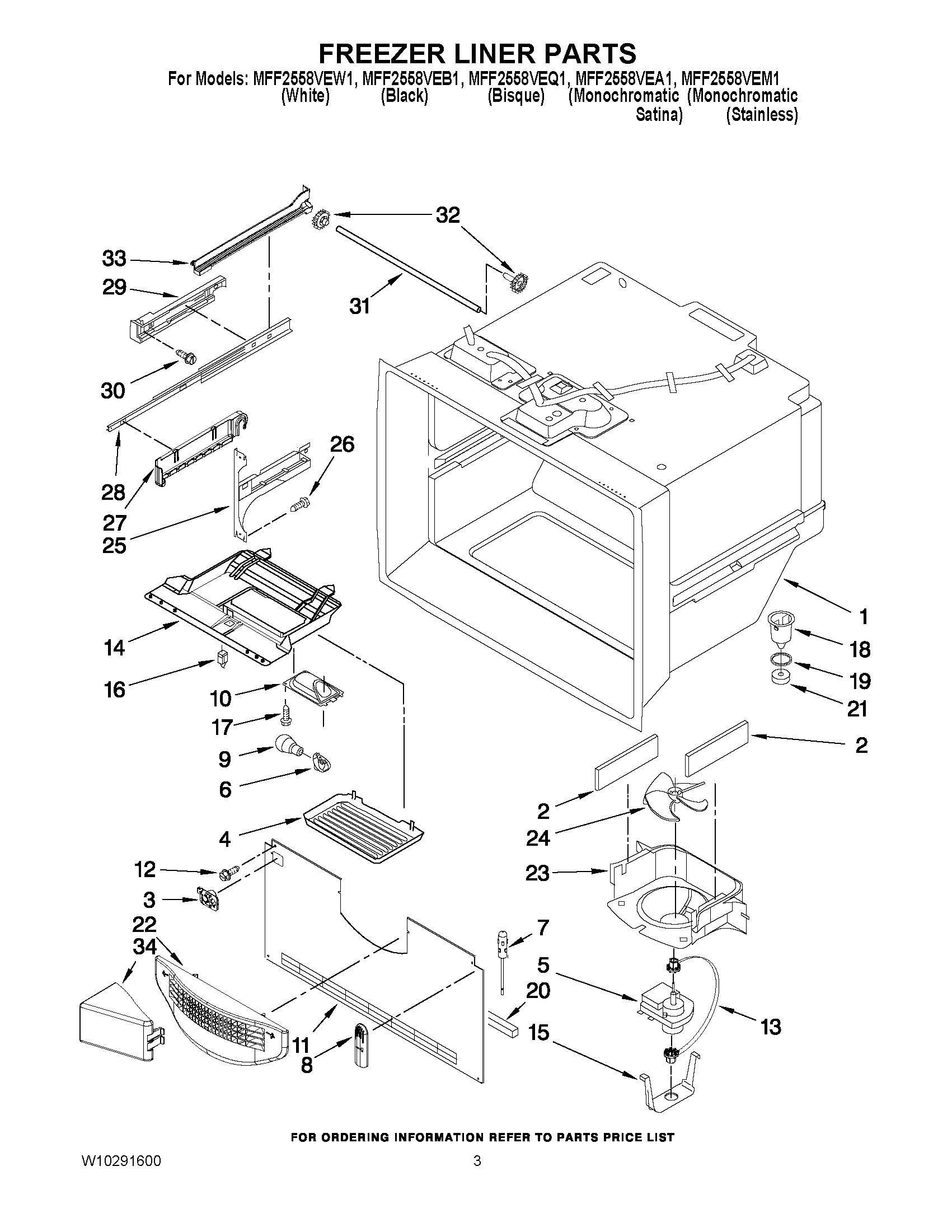 02 - FREEZER LINER PARTS