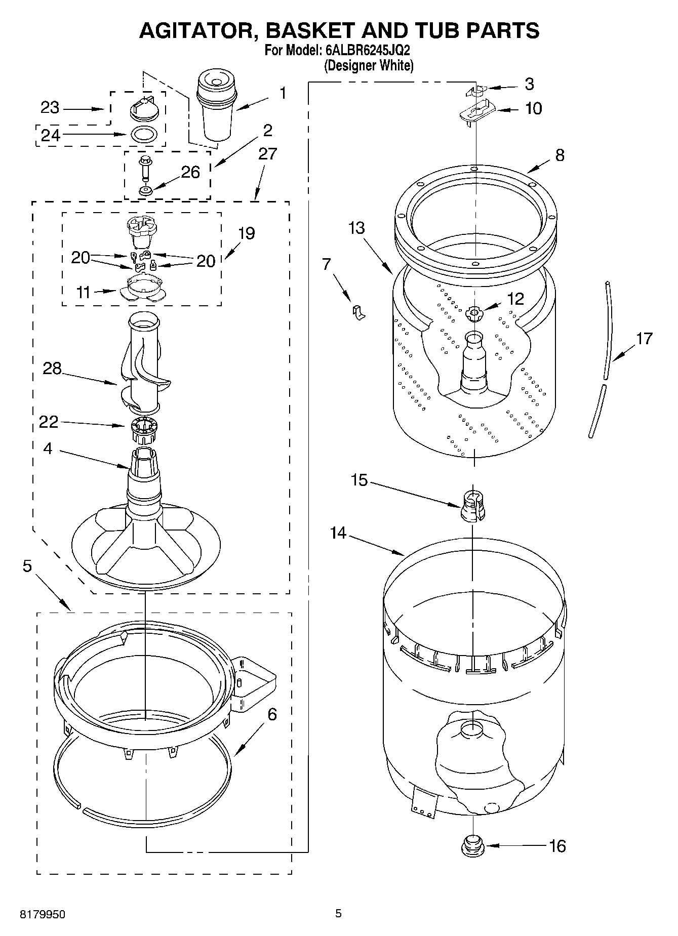 03 - AGITATOR, BASKET AND TUB PARTS