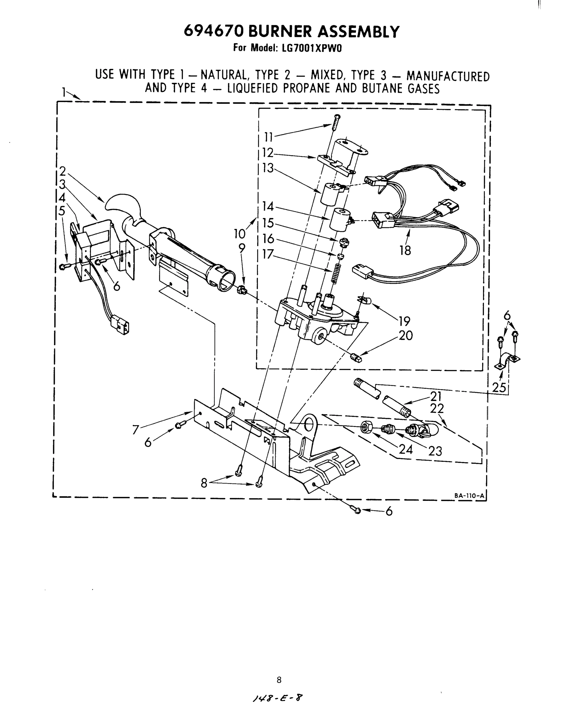 05 - 694670 BURNER ASSEMBLY