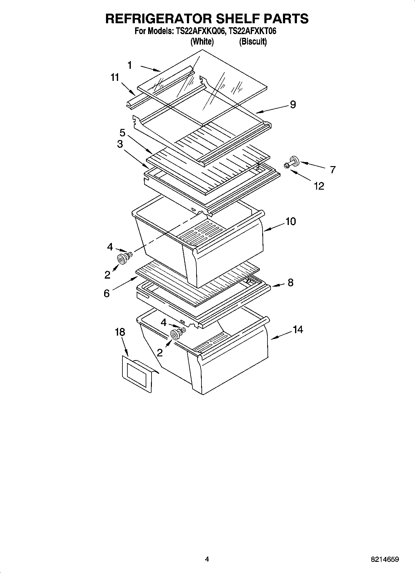 03 - REFRIGERATOR SHELF PARTS