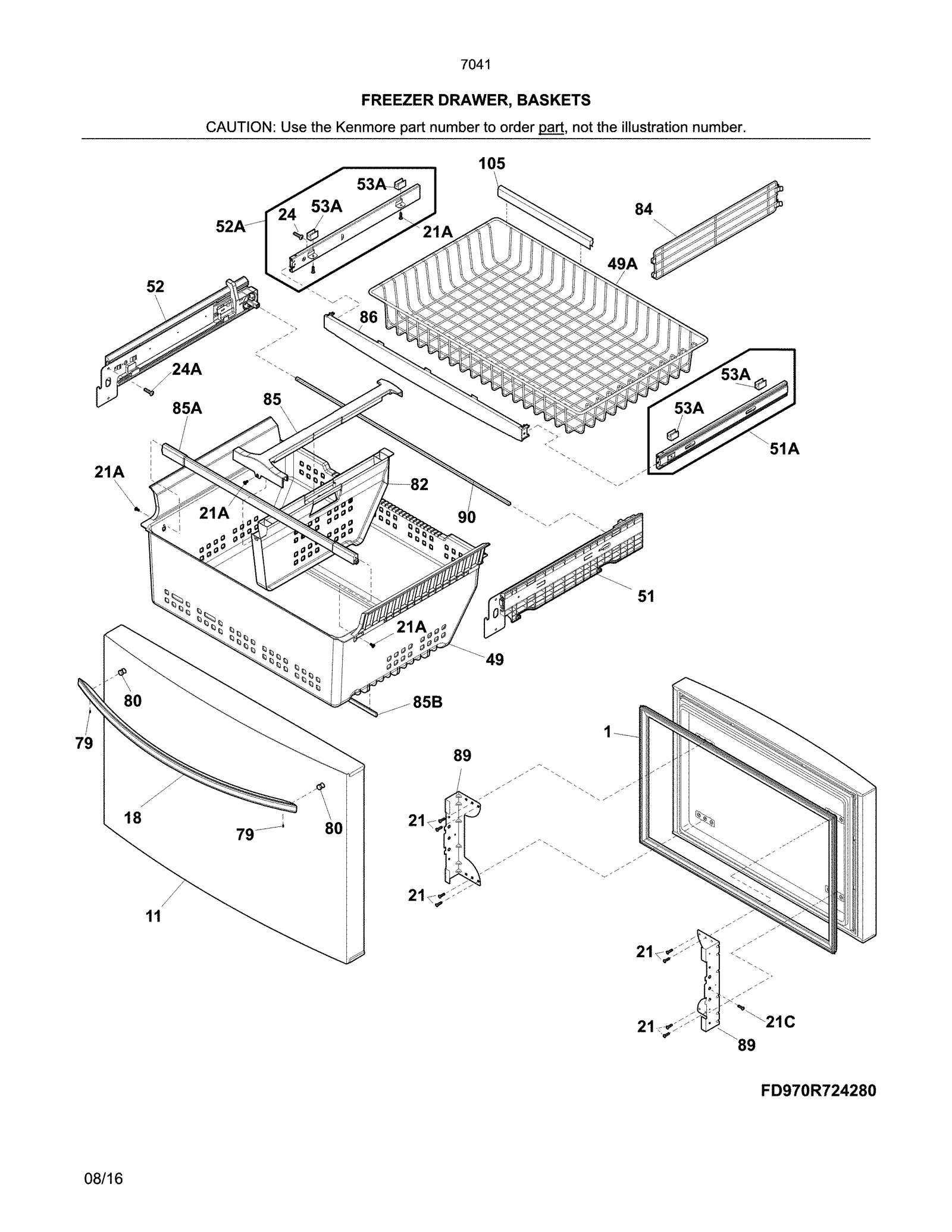 FREEZER DRAWER, BASKETS