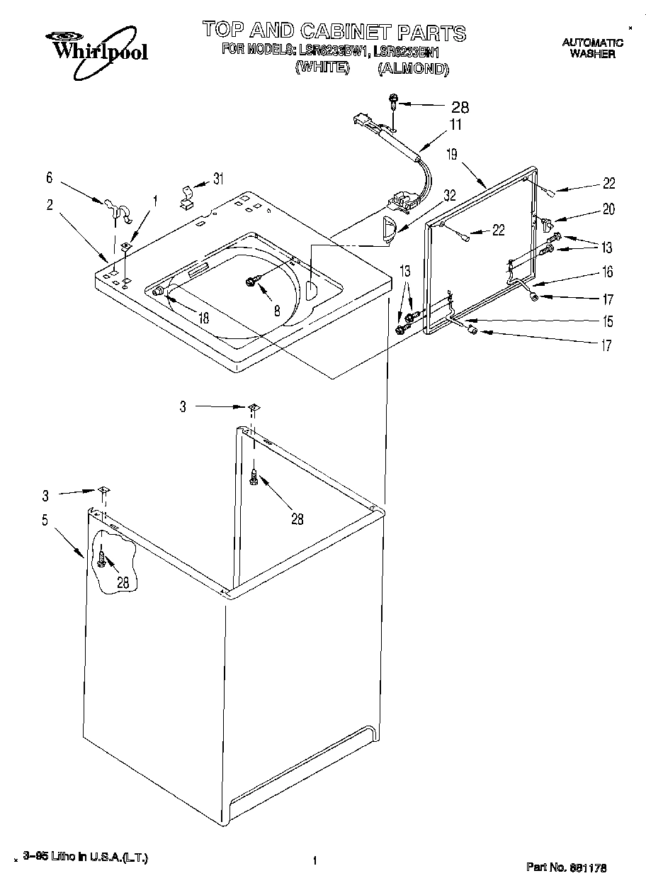 01 - TOP AND CABINET, LIT/OPTIONAL