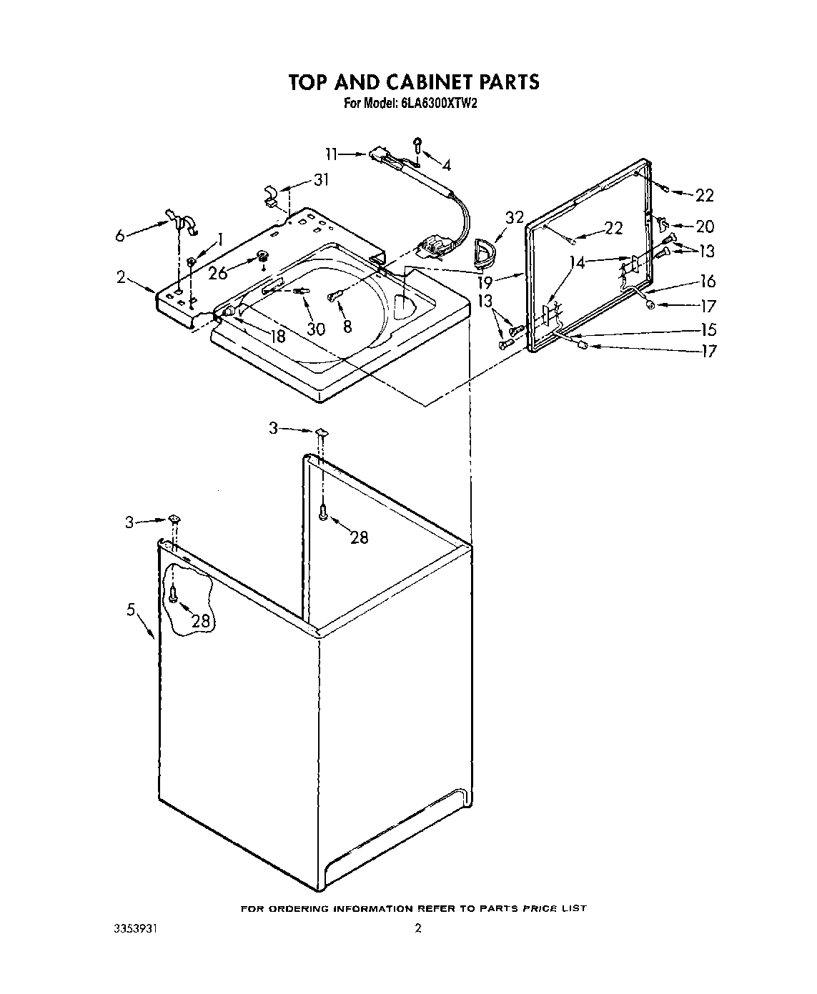 02 - TOP AND CABINET, LIT/OPTIONAL