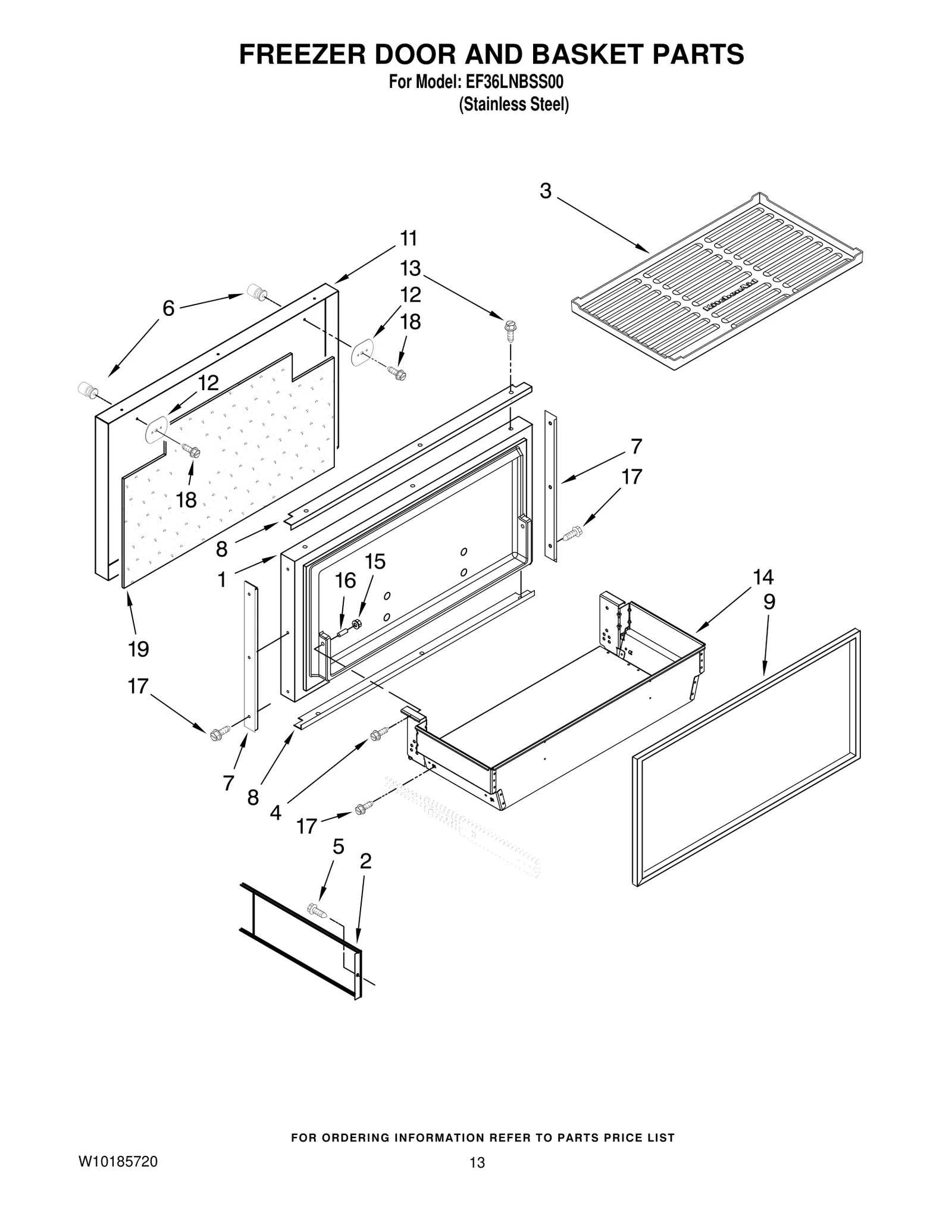 FREEZER DOOR AND BASKET PARTS