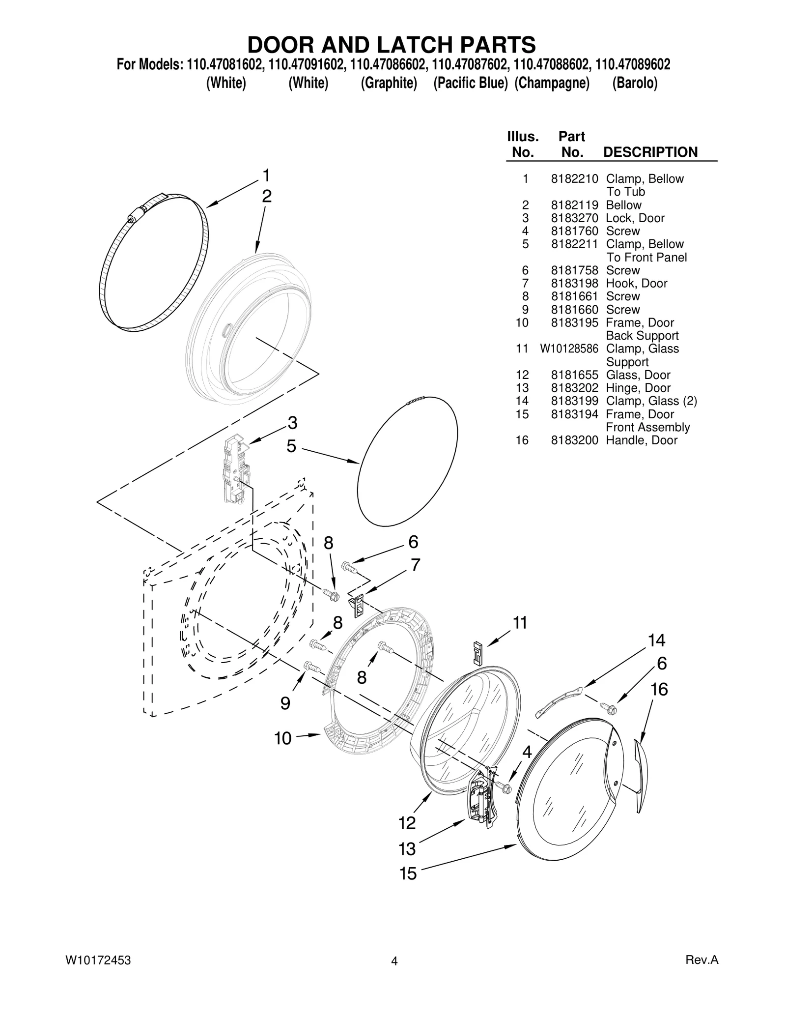 DOOR AND LATCH PARTS