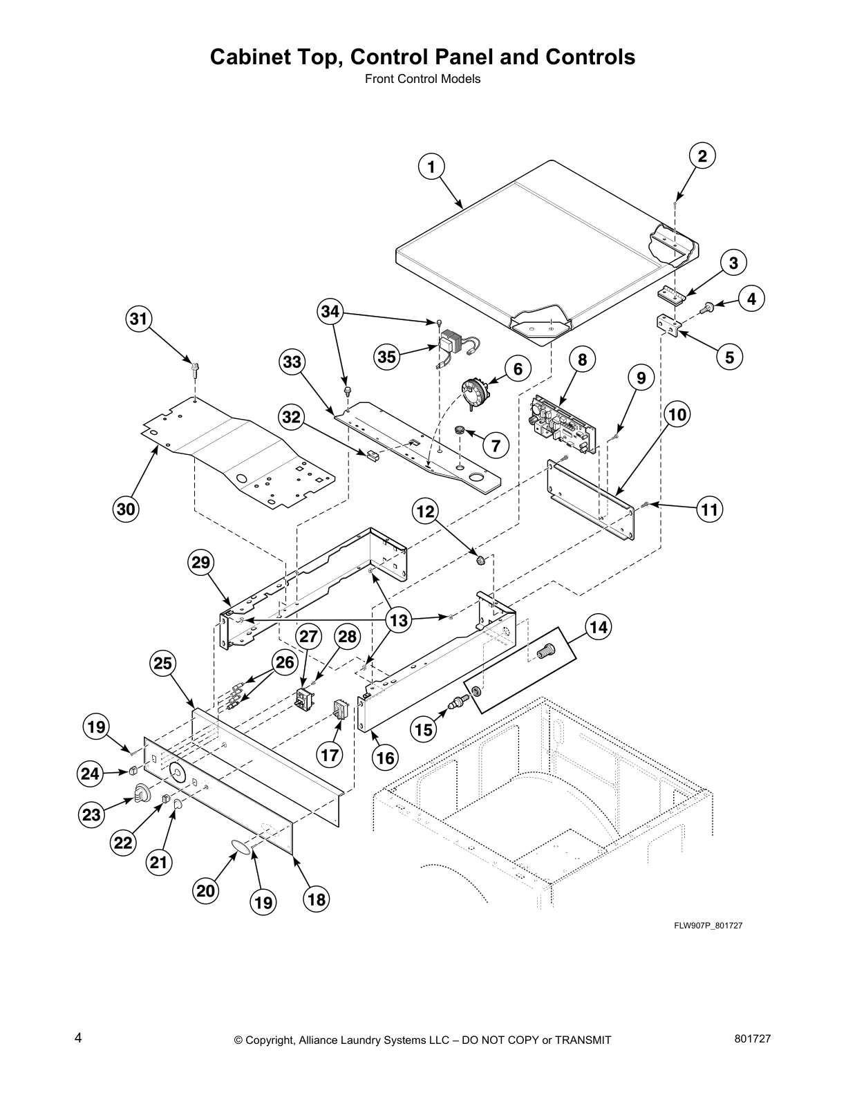 Cabinet Top, Control Panel and Controls