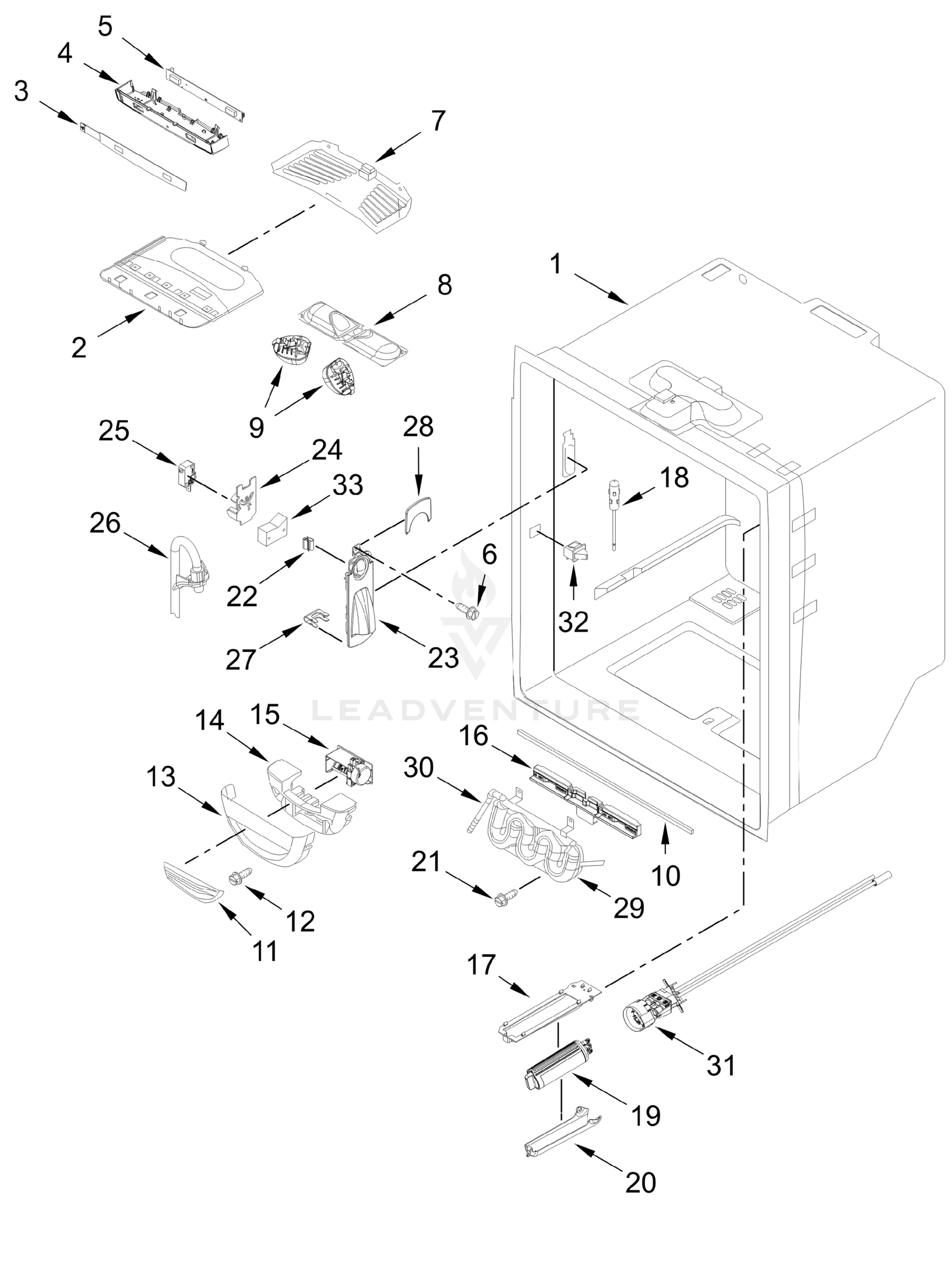 REFRIGERATOR LINER PARTS