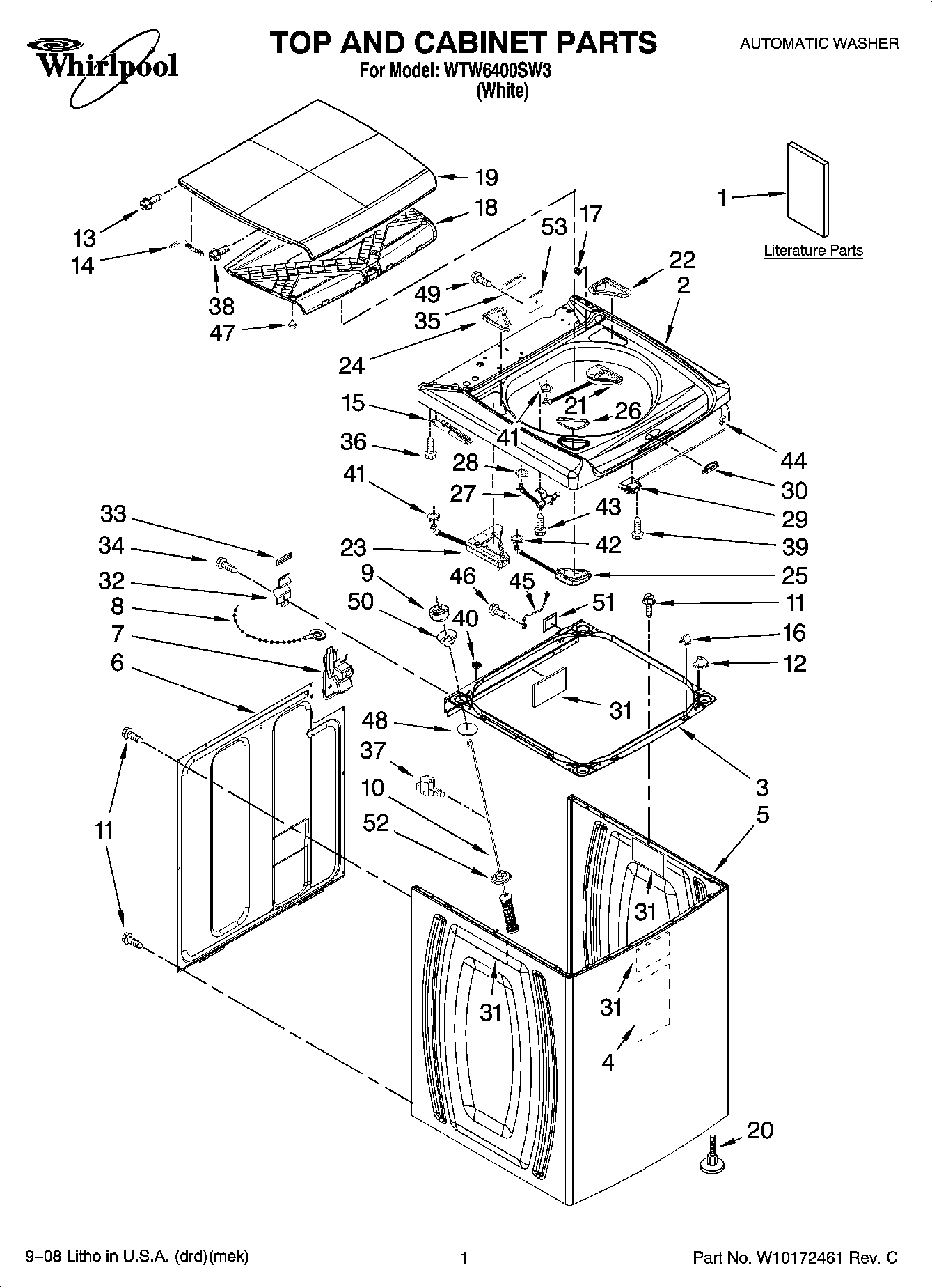 01 - TOP AND CABINET PARTS