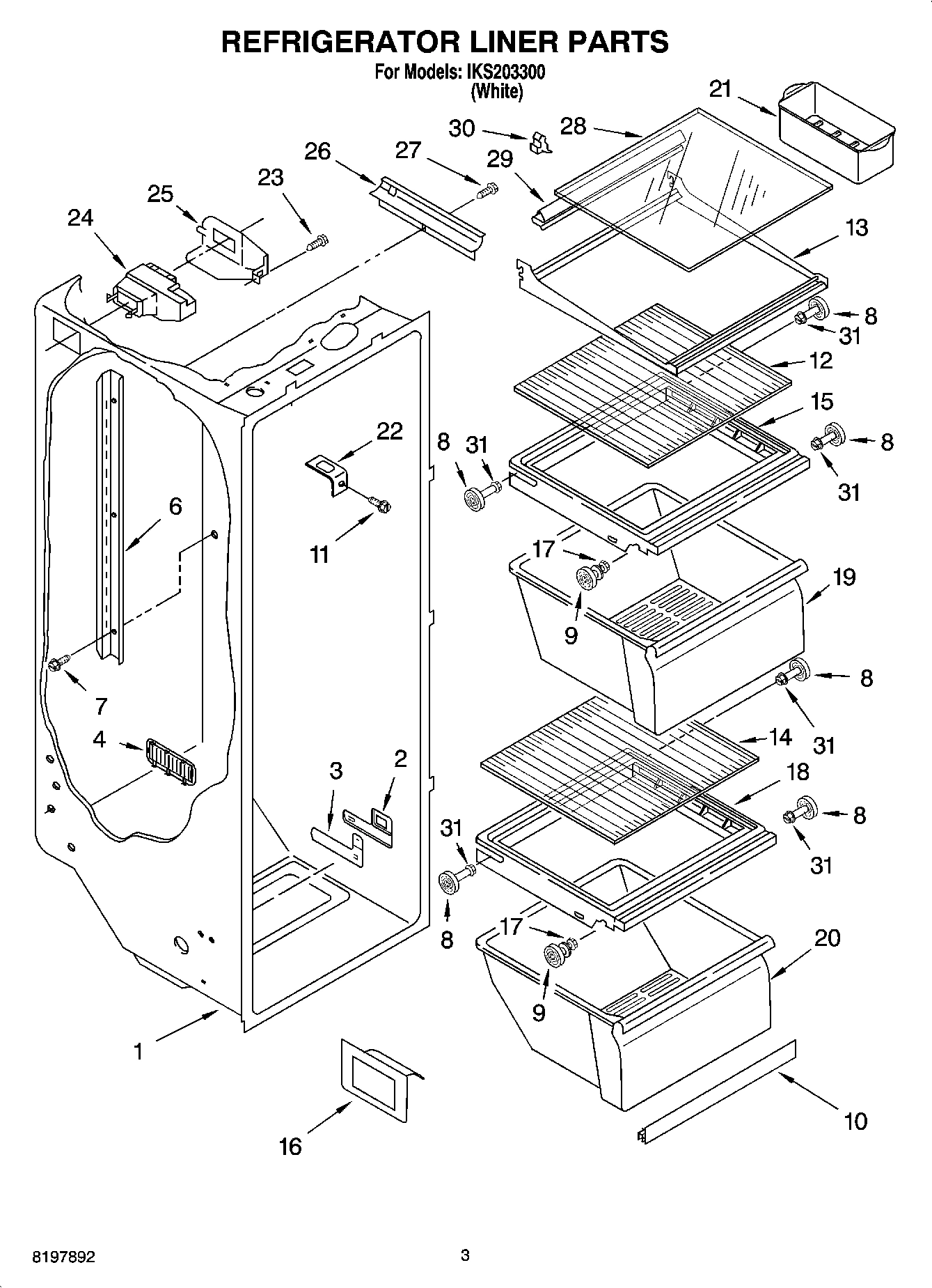 02 - REFRIGERATOR LINER PARTS