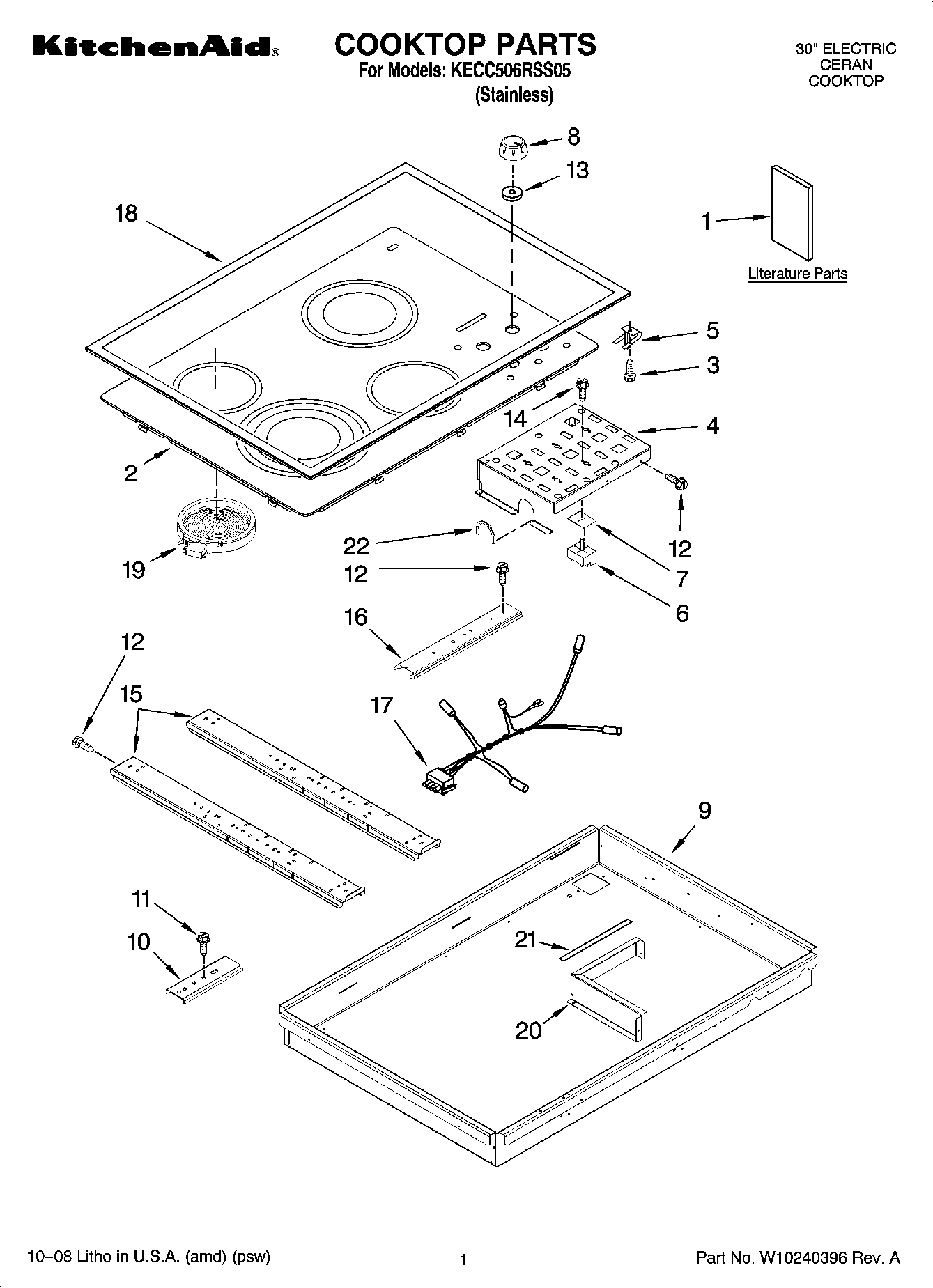 01 - COOKTOP PARTS, OPTIONAL PARTS