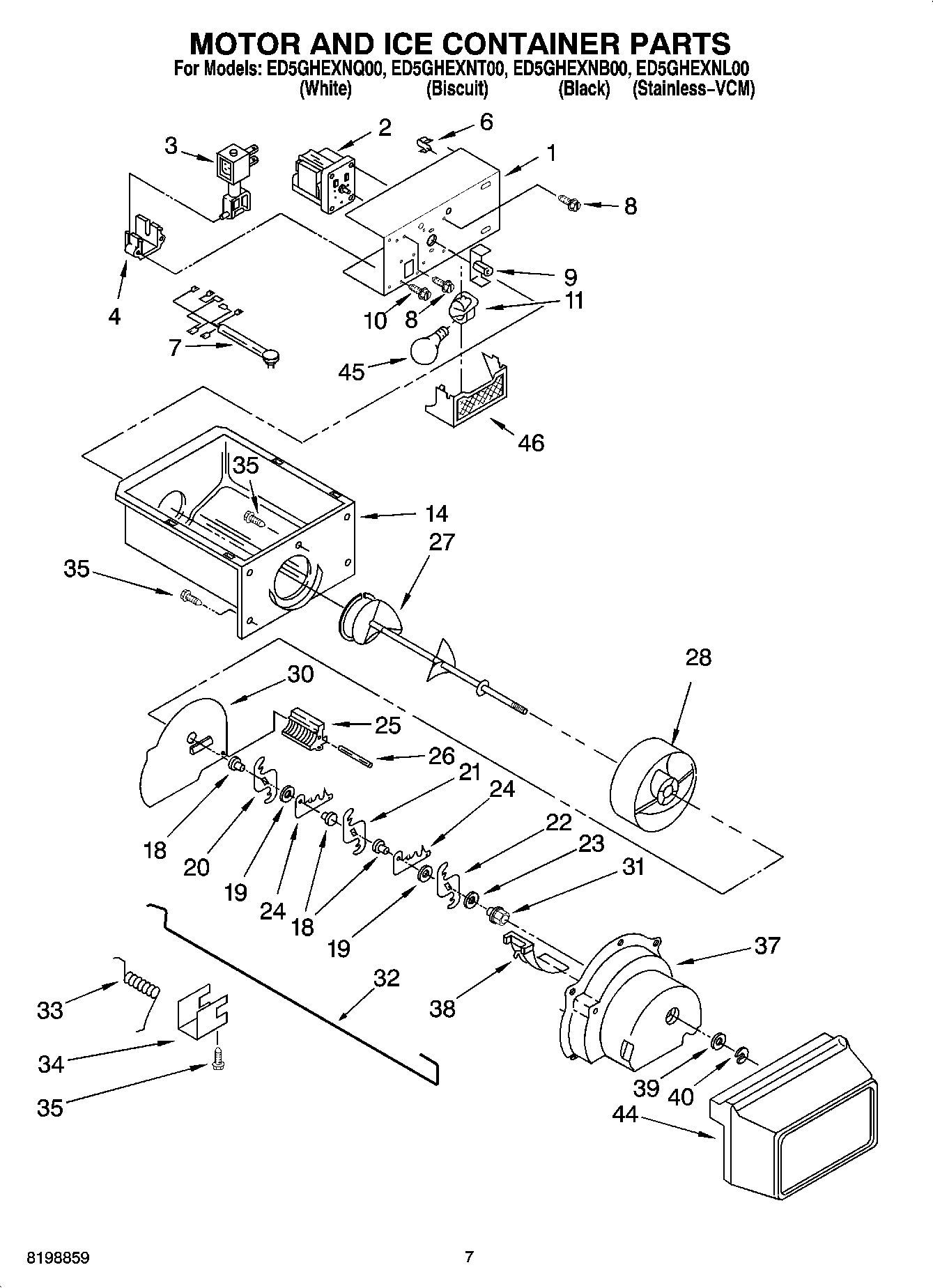 05 - MOTOR AND ICE CONTAINER PARTS