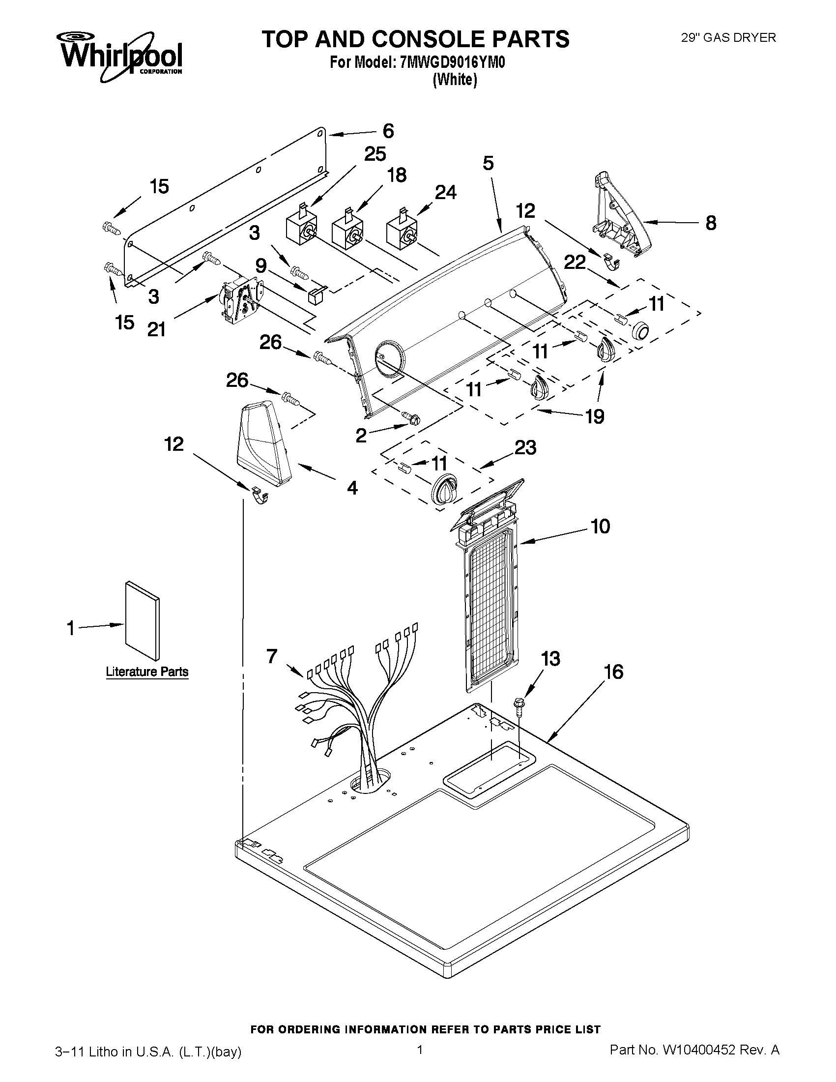 01 - TOP AND CONSOLE PARTS