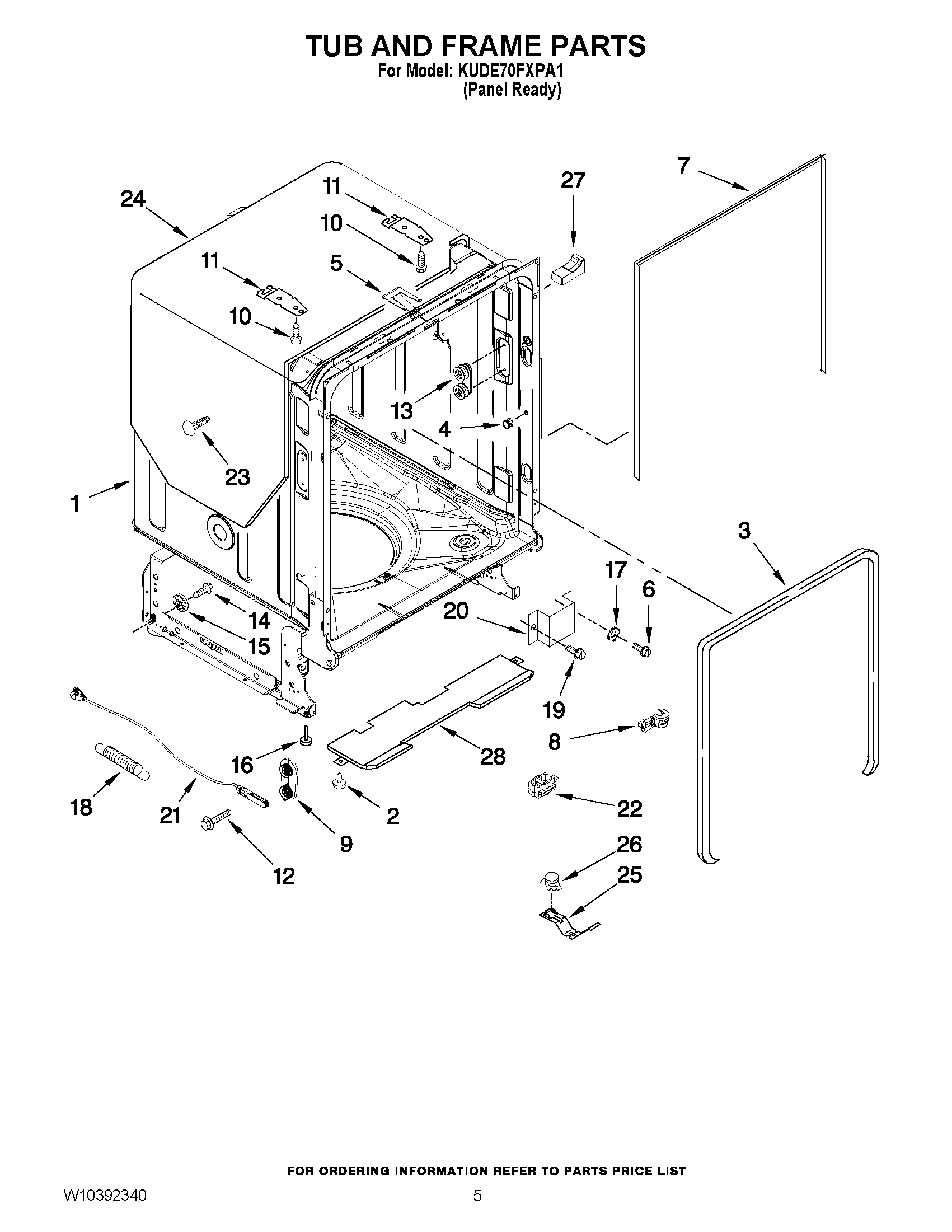 05 - TUB AND FRAME PARTS