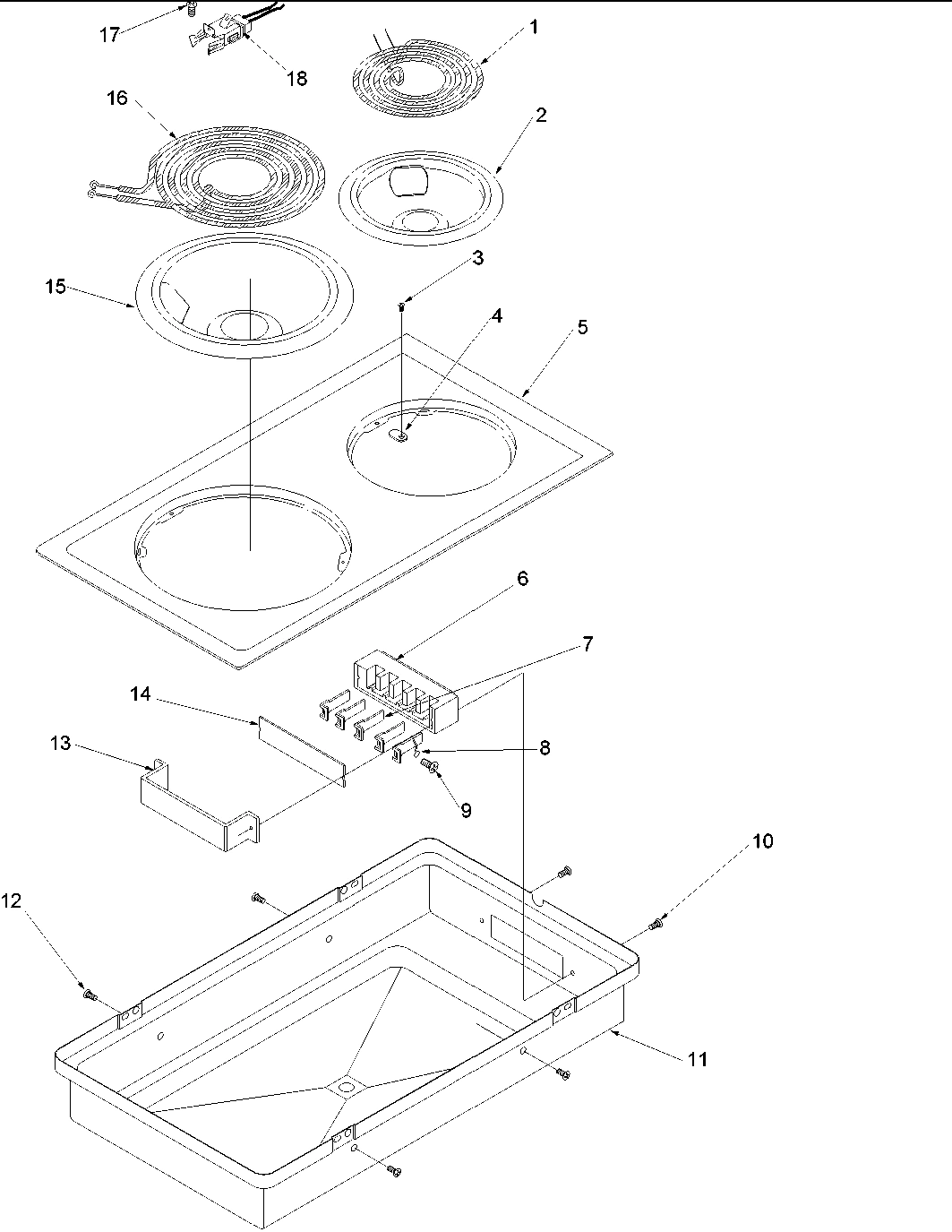 01 - OPEN COIL COOKTOP - CC1EF/WF