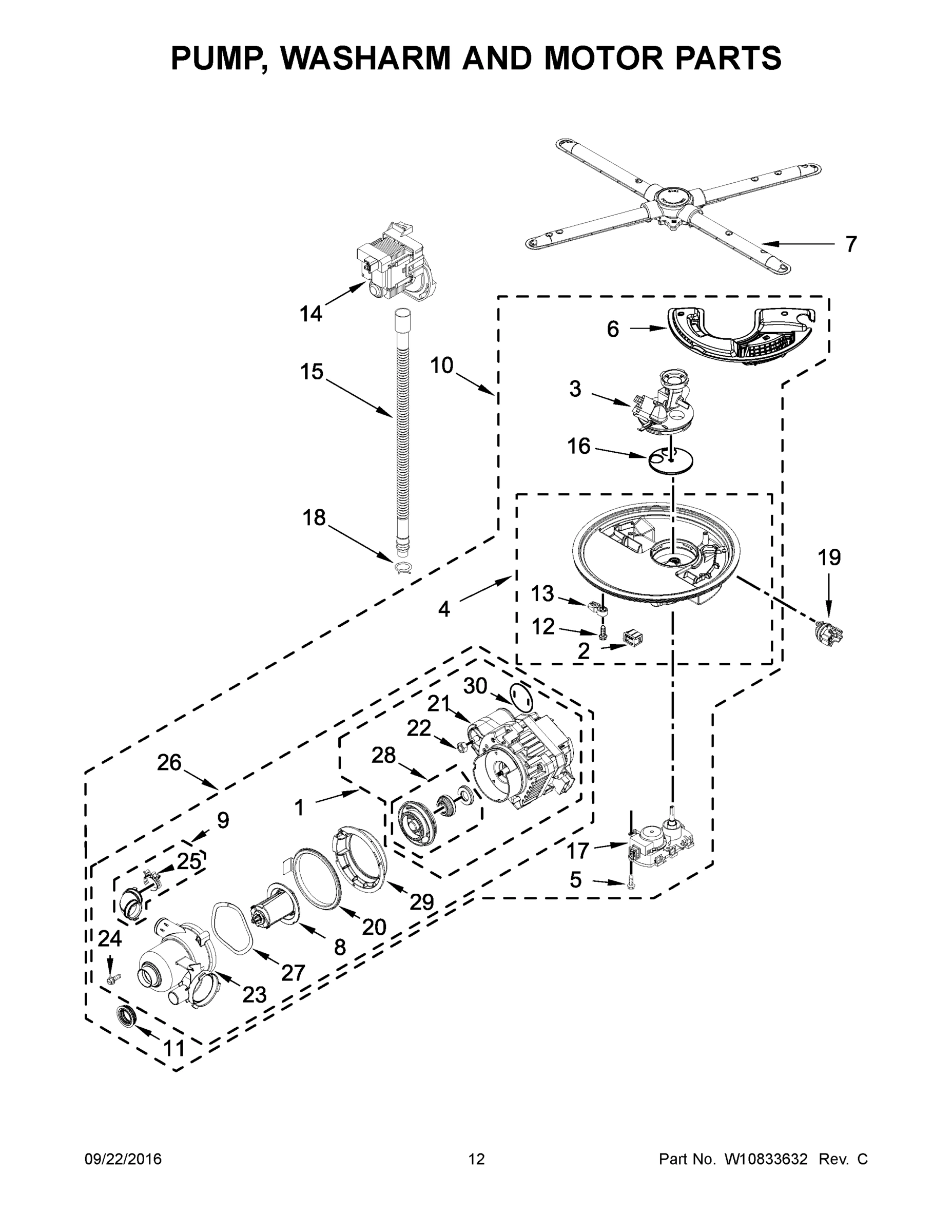 07 - PUMP, WASHARM AND MOTOR PARTS