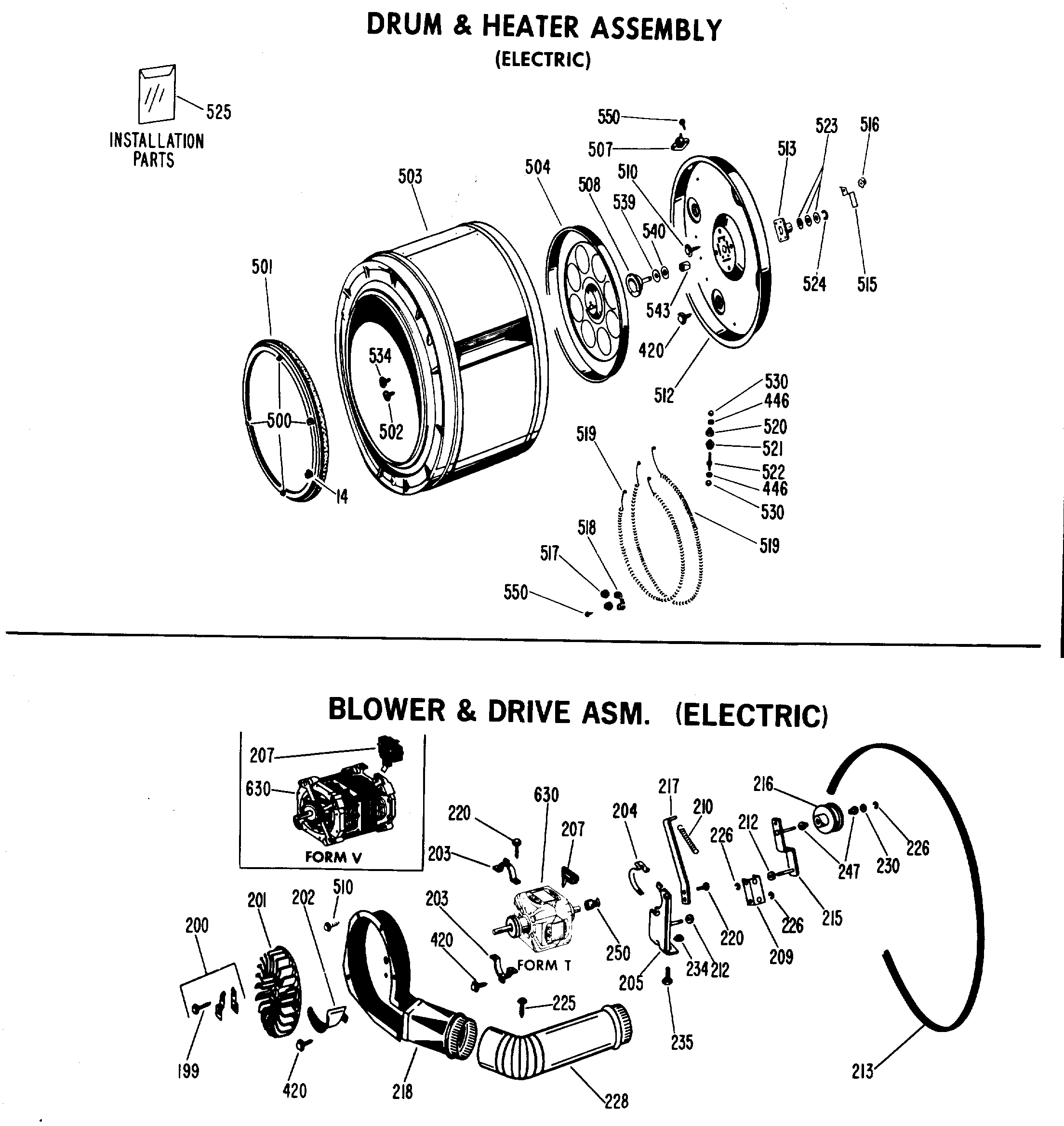 DRUM & MOTOR ASSEMBLY (ELECTRIC)