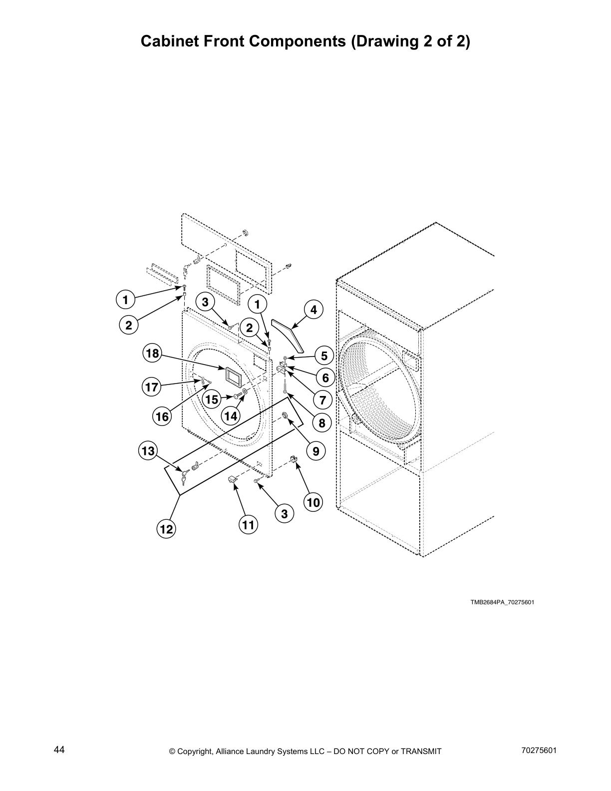 Cabinet Front Components (Drawing 2 of 2)