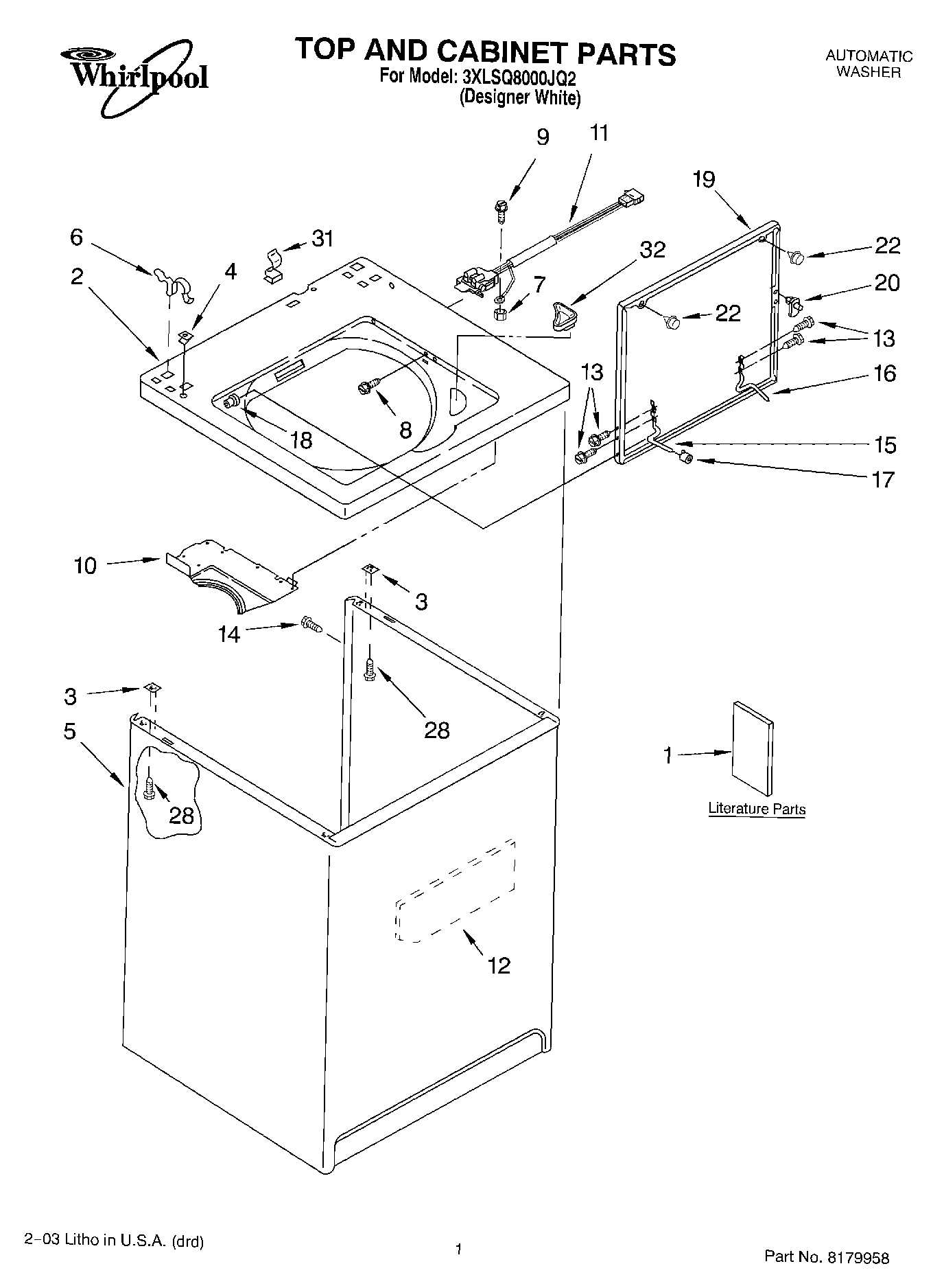 01 - TOP AND CABINET PARTS