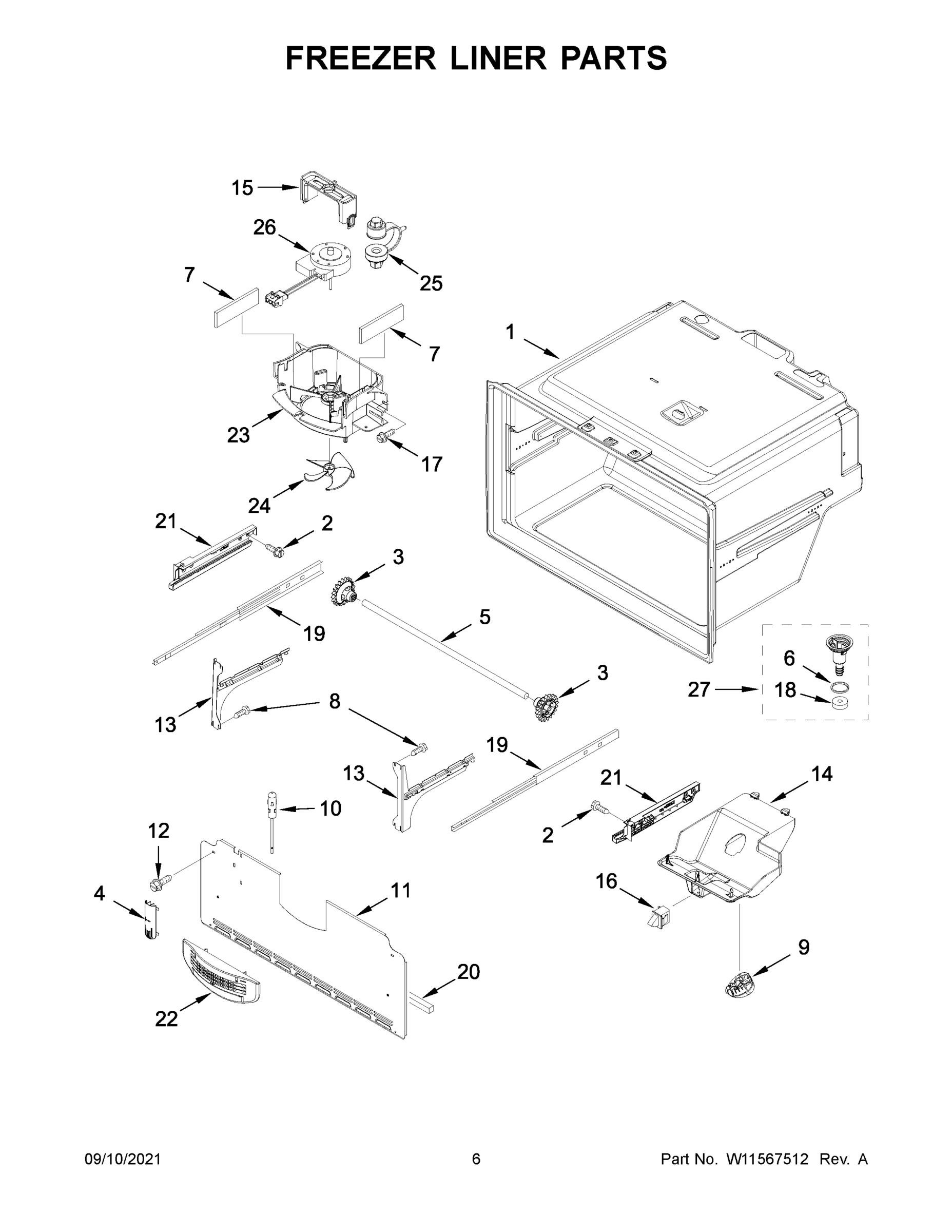 04 - FREEZER LINER PARTS