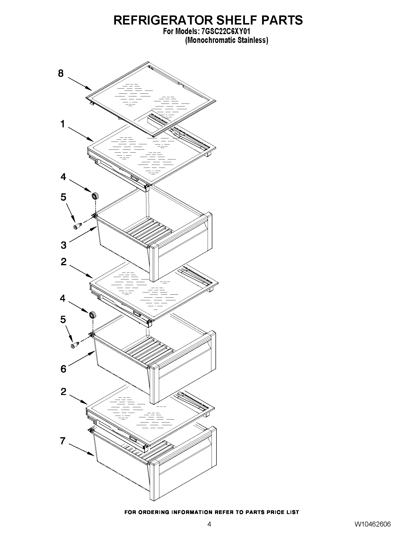 03 - REFRIGERATOR SHELF PARTS