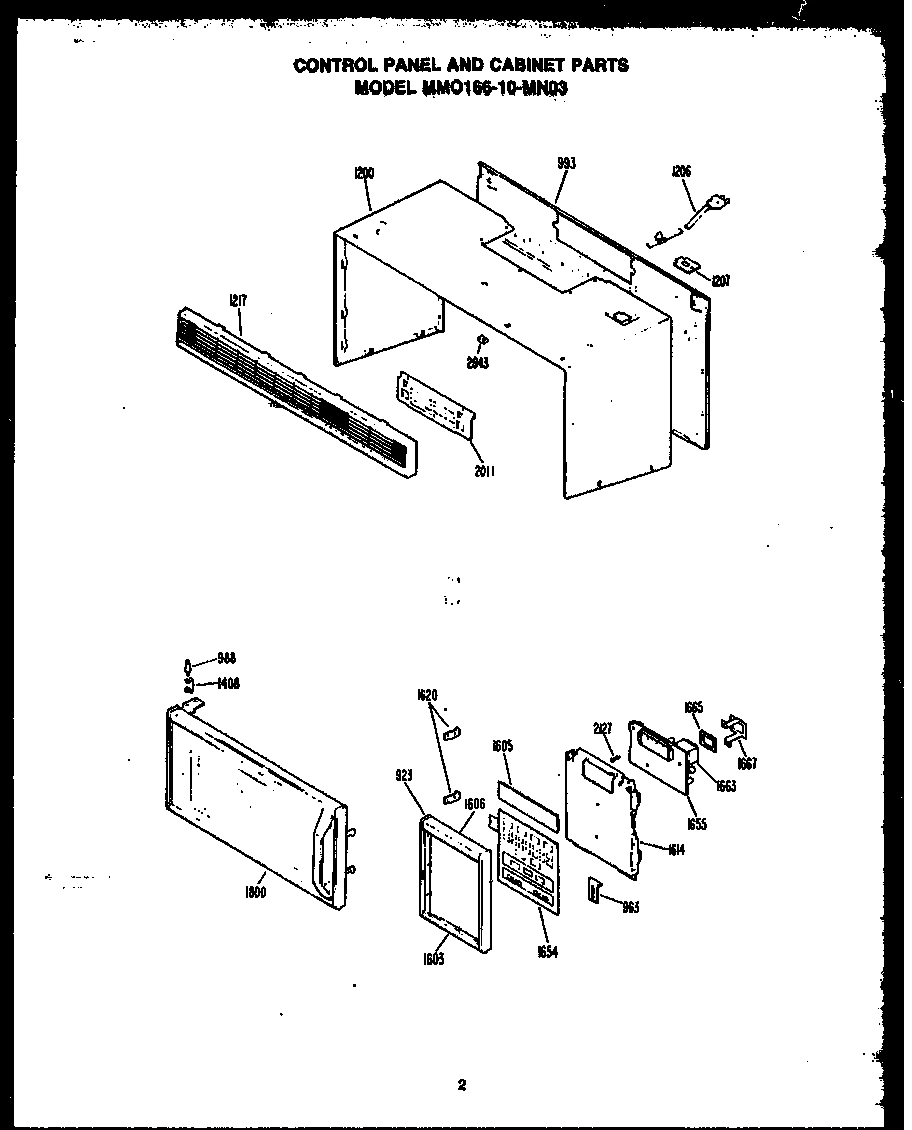 01 - CONTROL PANEL AND CABINET PARTS