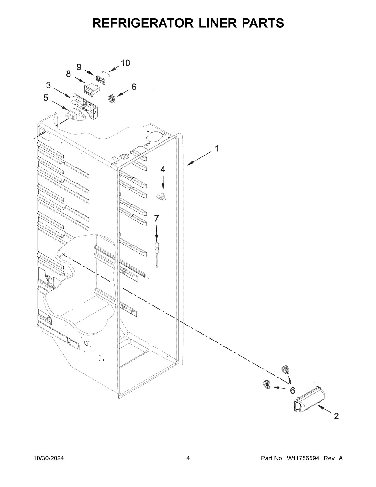 03 - REFRIGERATOR LINER PARTS