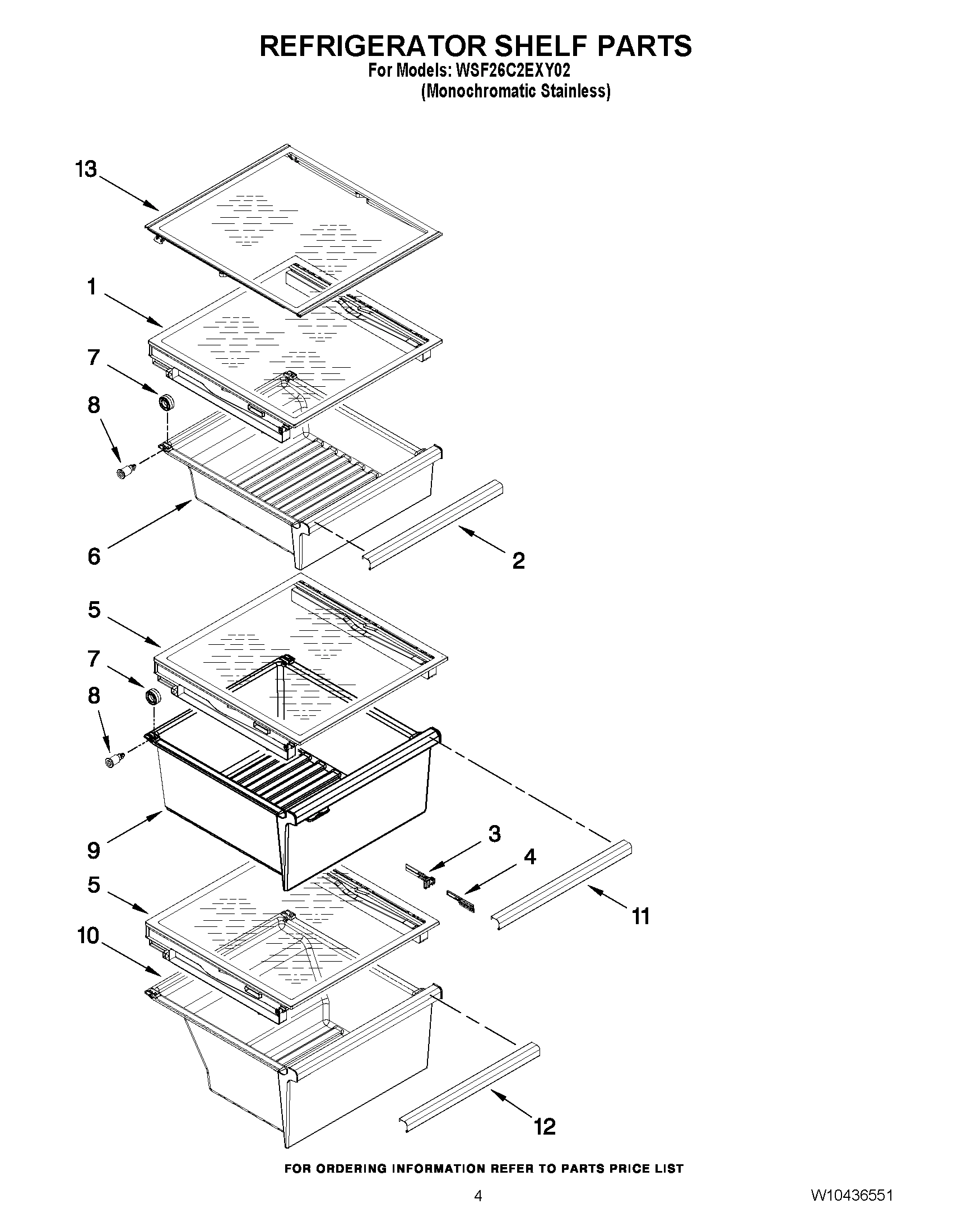 03 - REFRIGERATOR SHELF PARTS