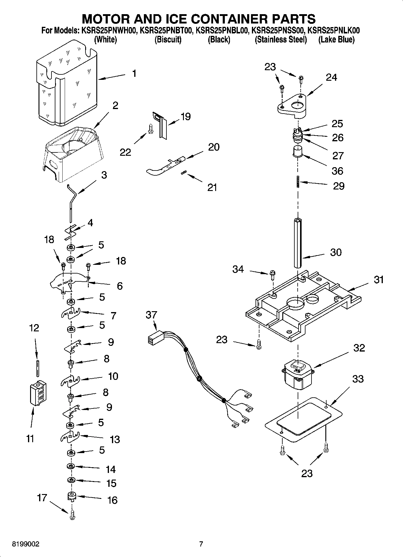 05 - MOTOR AND ICE CONTAINER PARTS