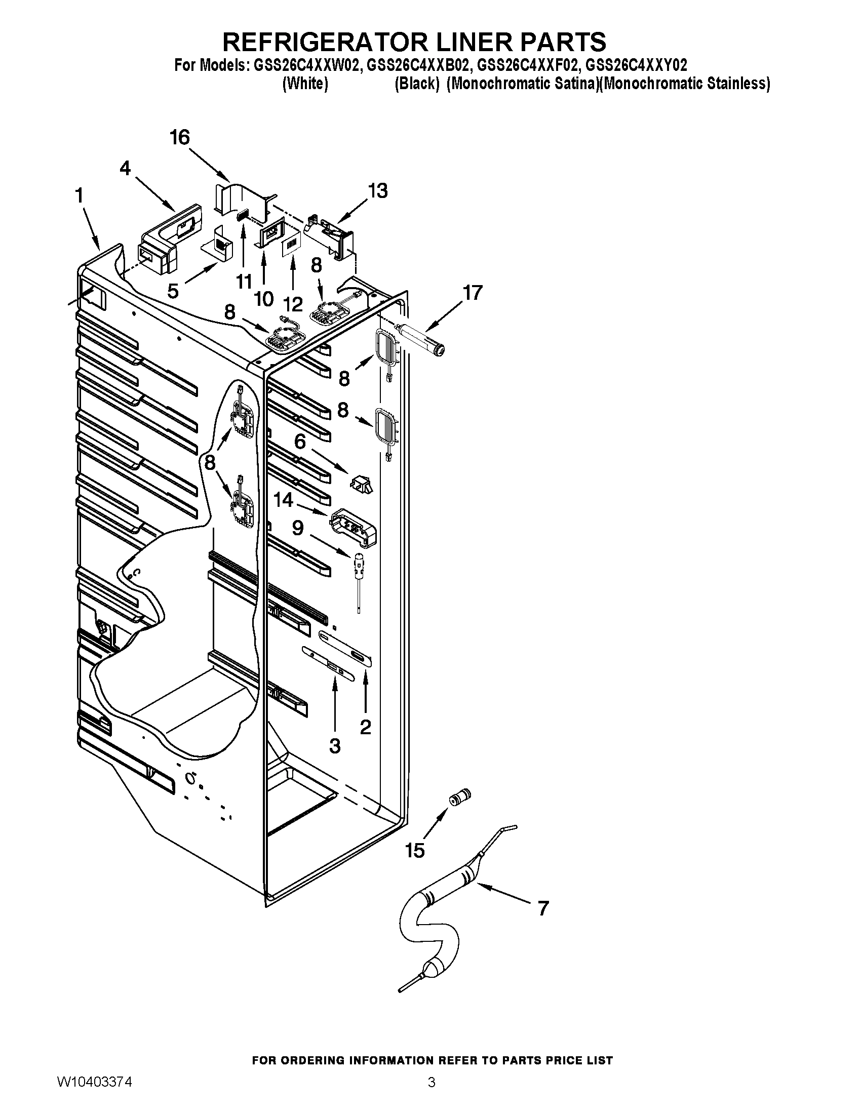 02 - REFRIGERATOR LINER PARTS