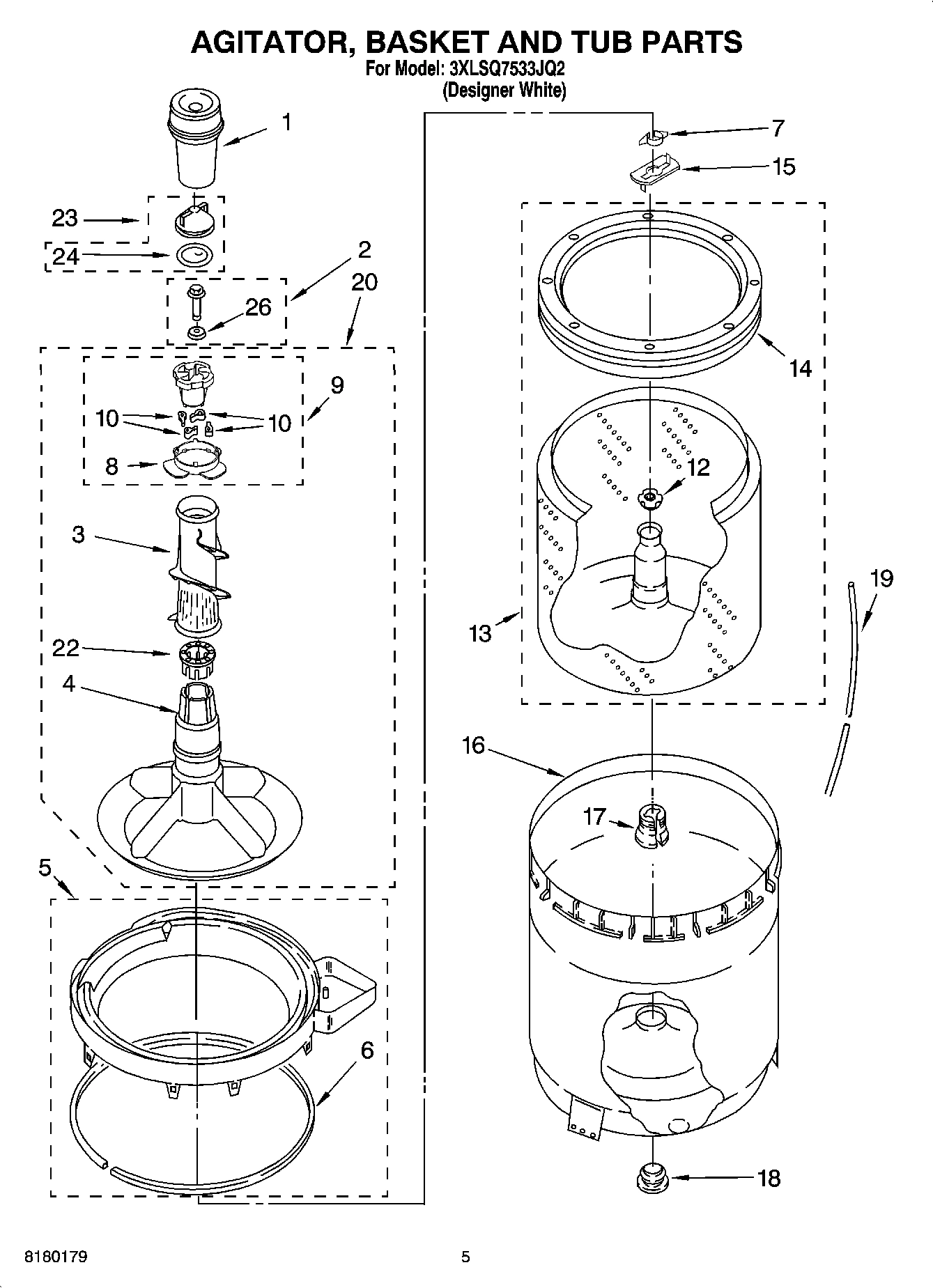 03 - AGITATOR, BASKET AND TUB PARTS
