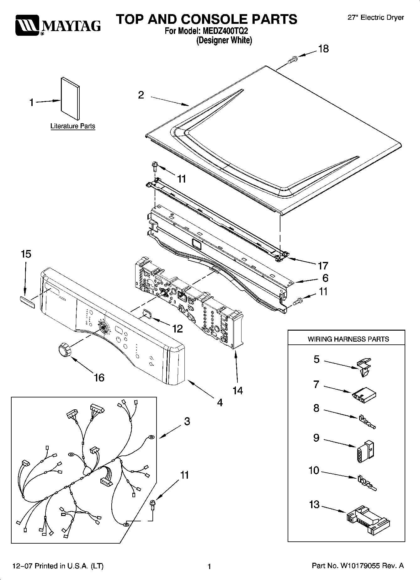 01 - TOP AND CONSOLE PARTS
