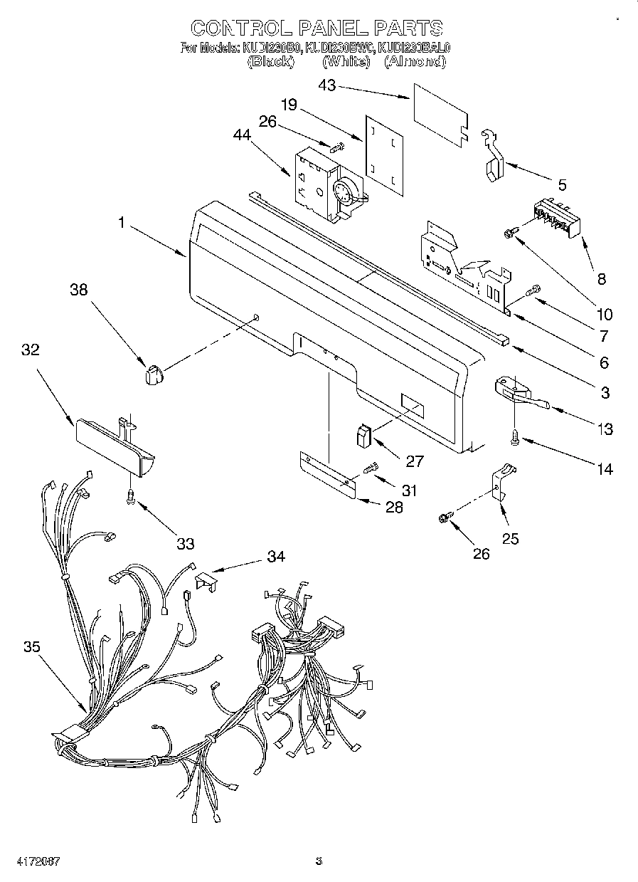 03 - CONTROL PANEL, LIT/OPTIONAL