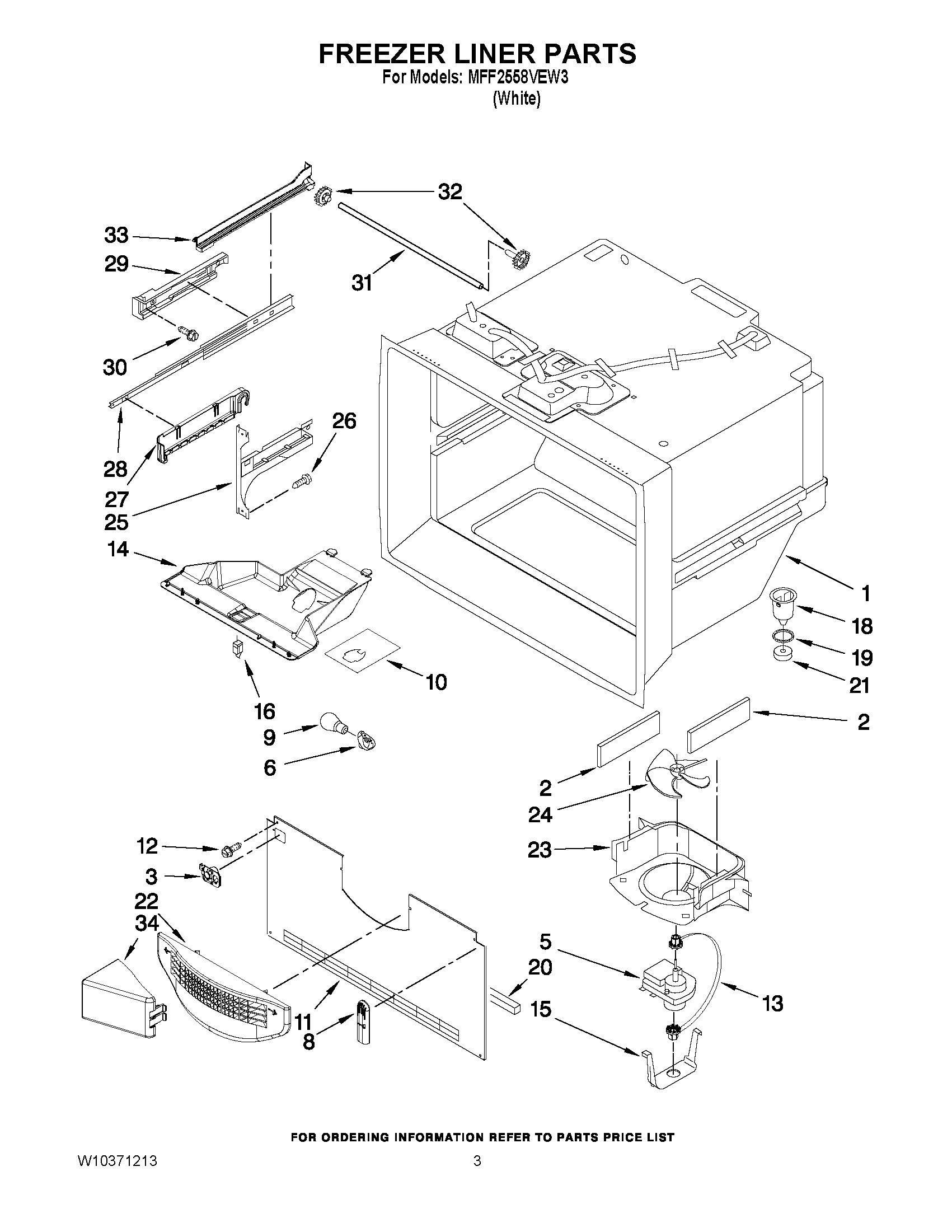 02 - FREEZER LINER PARTS