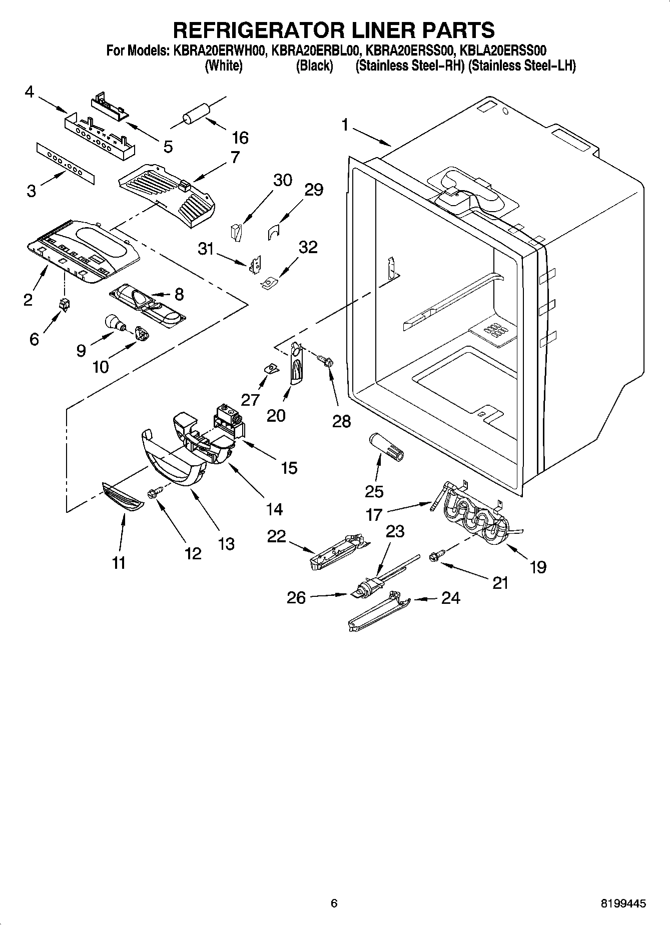 04 - REFRIGERATOR LINER PARTS