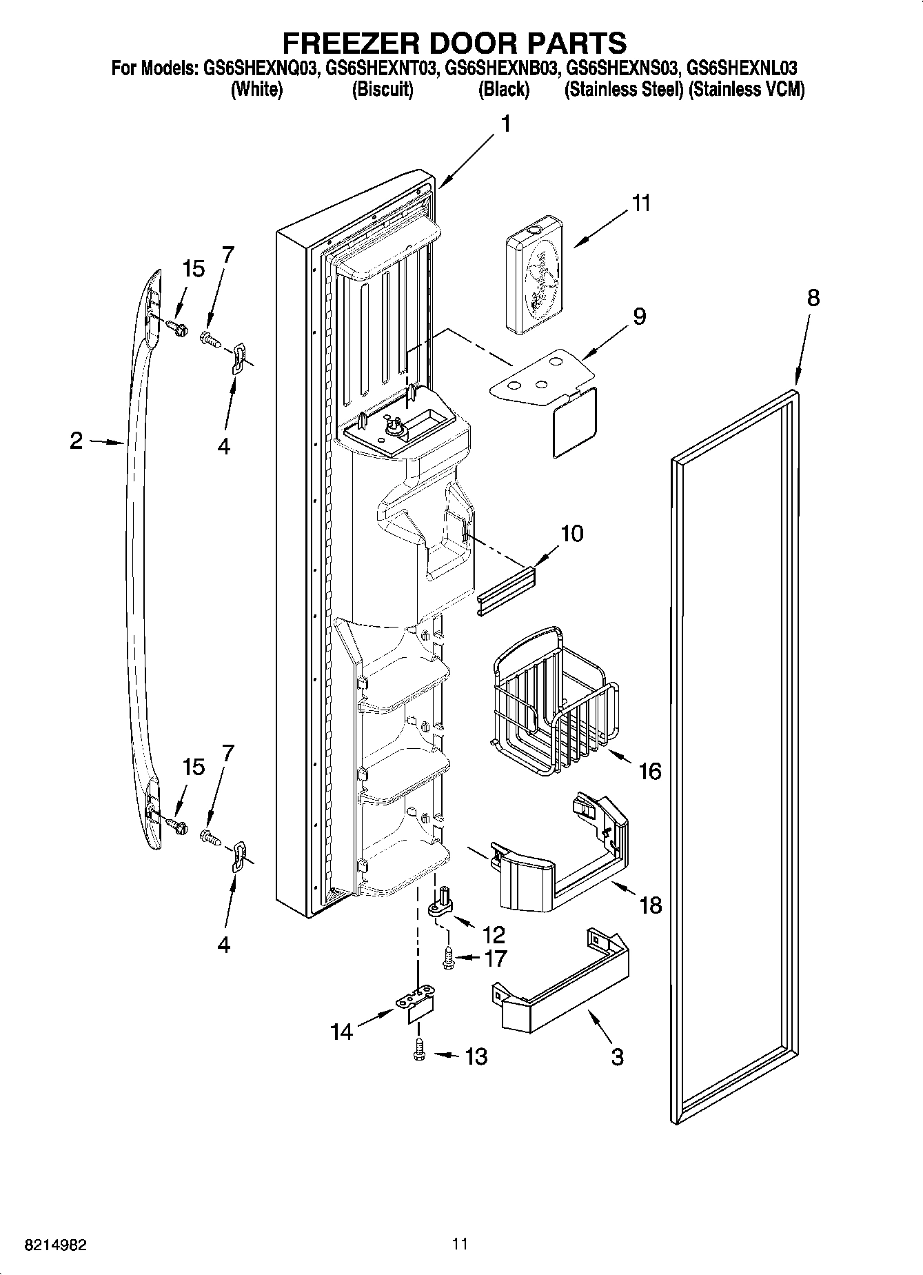 07 - FREEZER DOOR PARTS