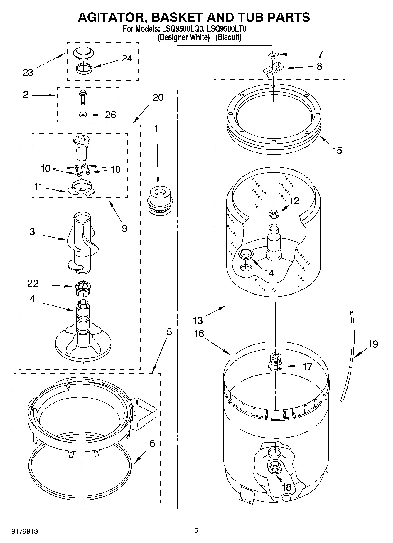 03 - AGITATOR, BASKET AND TUB
